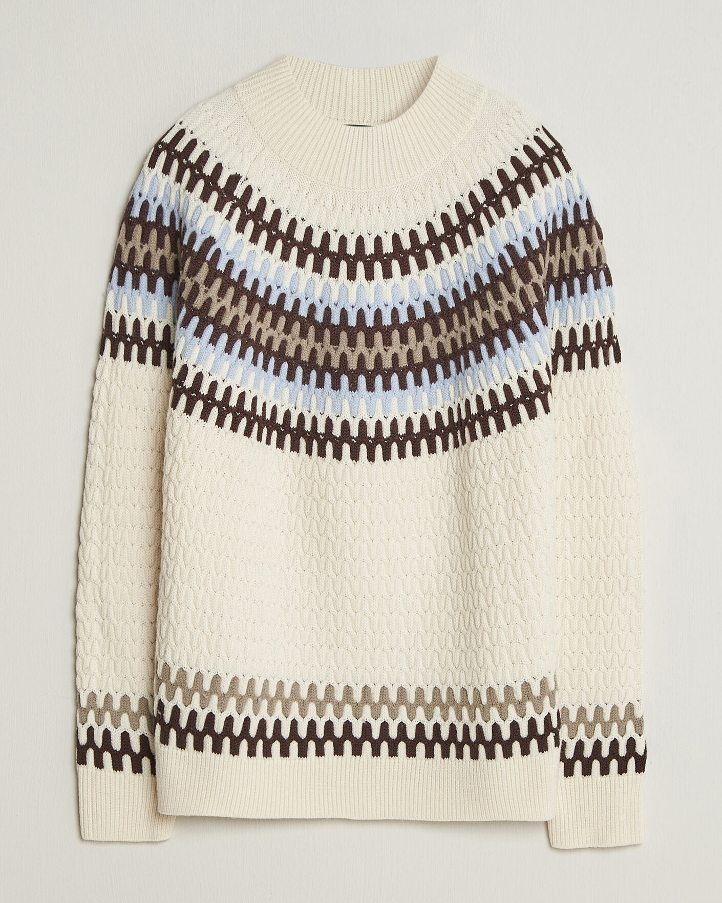 Herren | Pullover | BOSS BLACK | Fiotto Wool Fairisle Sweater Open White