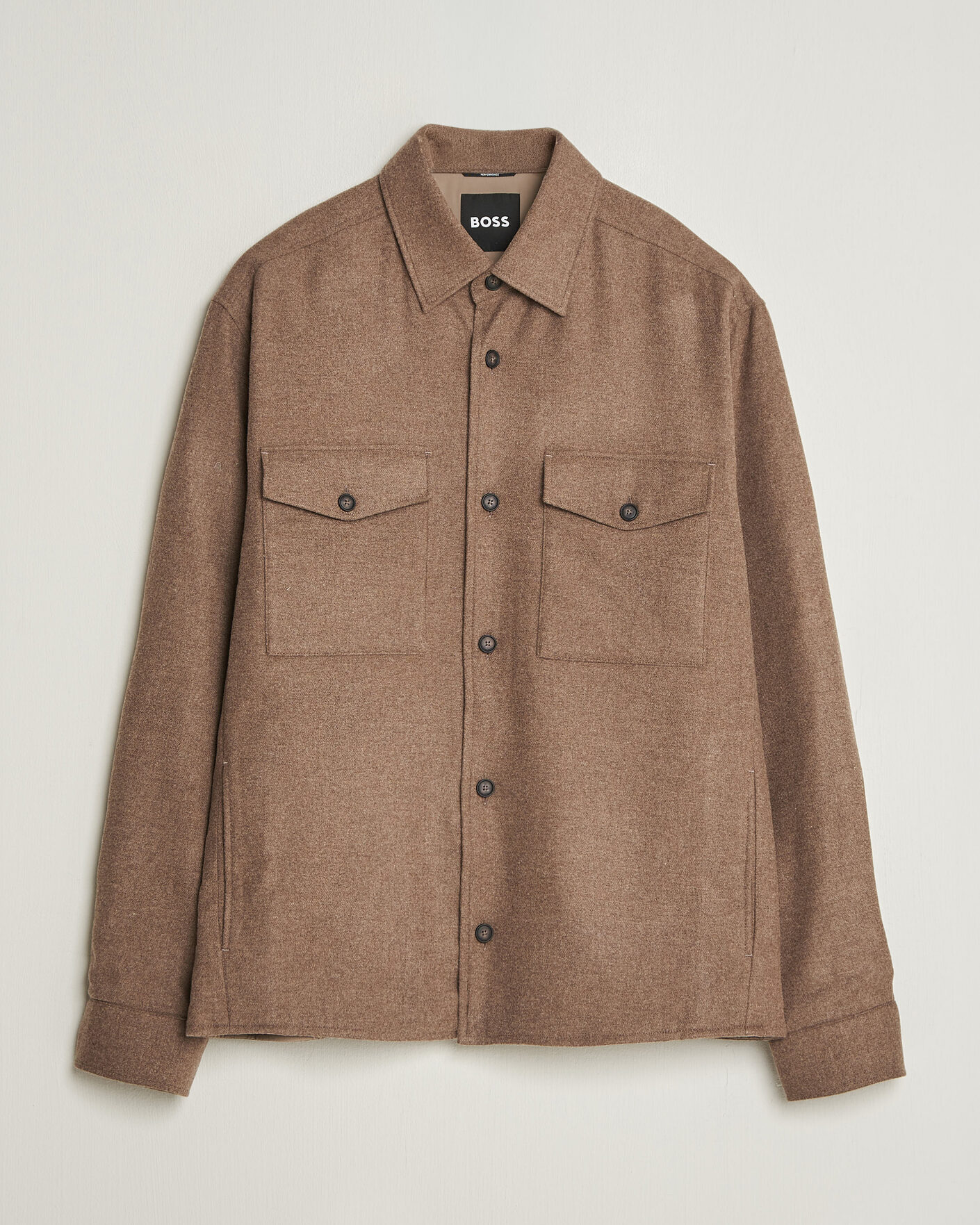 Herren | Hemden | BOSS BLACK | Colin Brushed Pocket Overshirt Open Brown