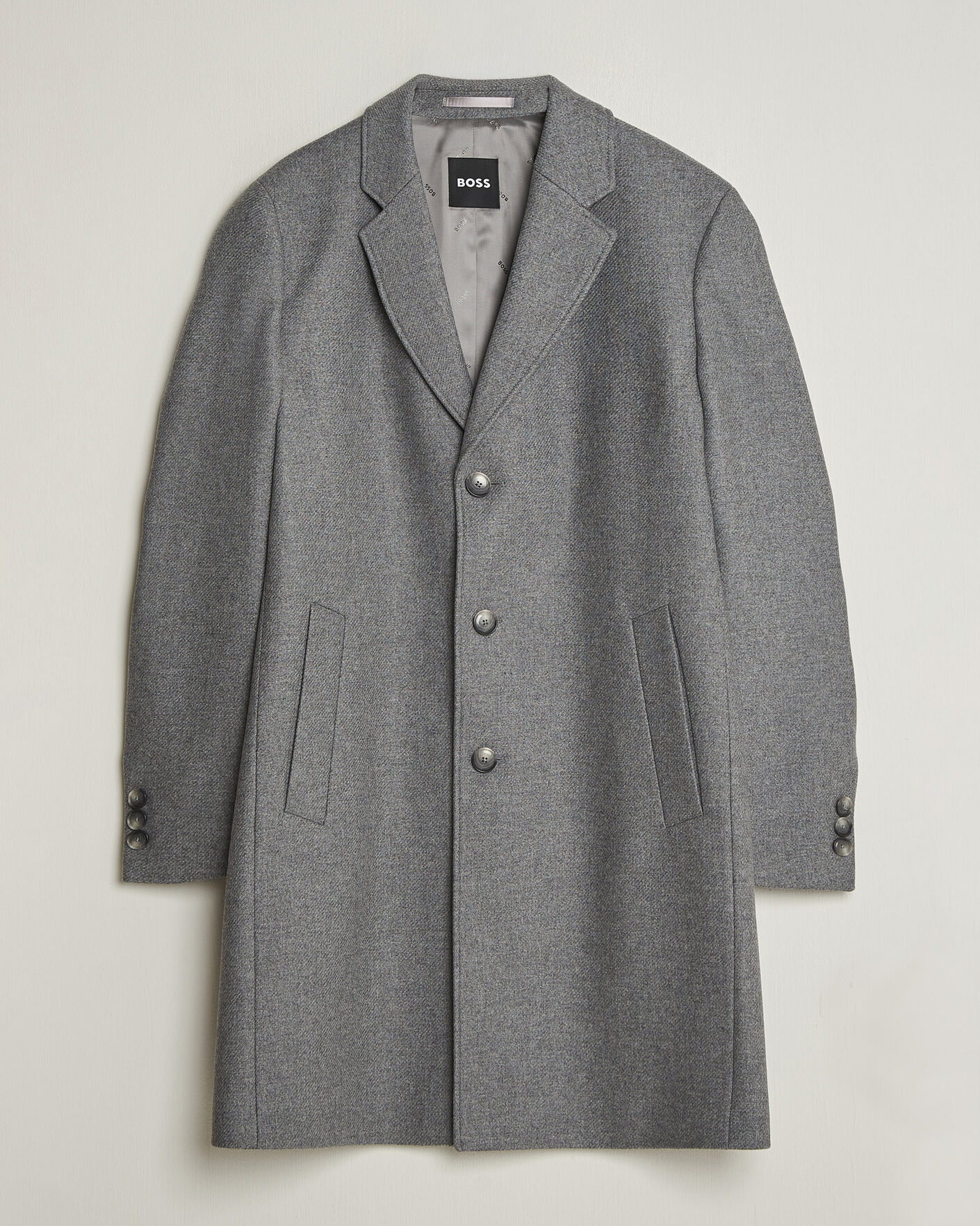 Herren | Jacken | BOSS BLACK | Hyde Wool Coat Medium Grey