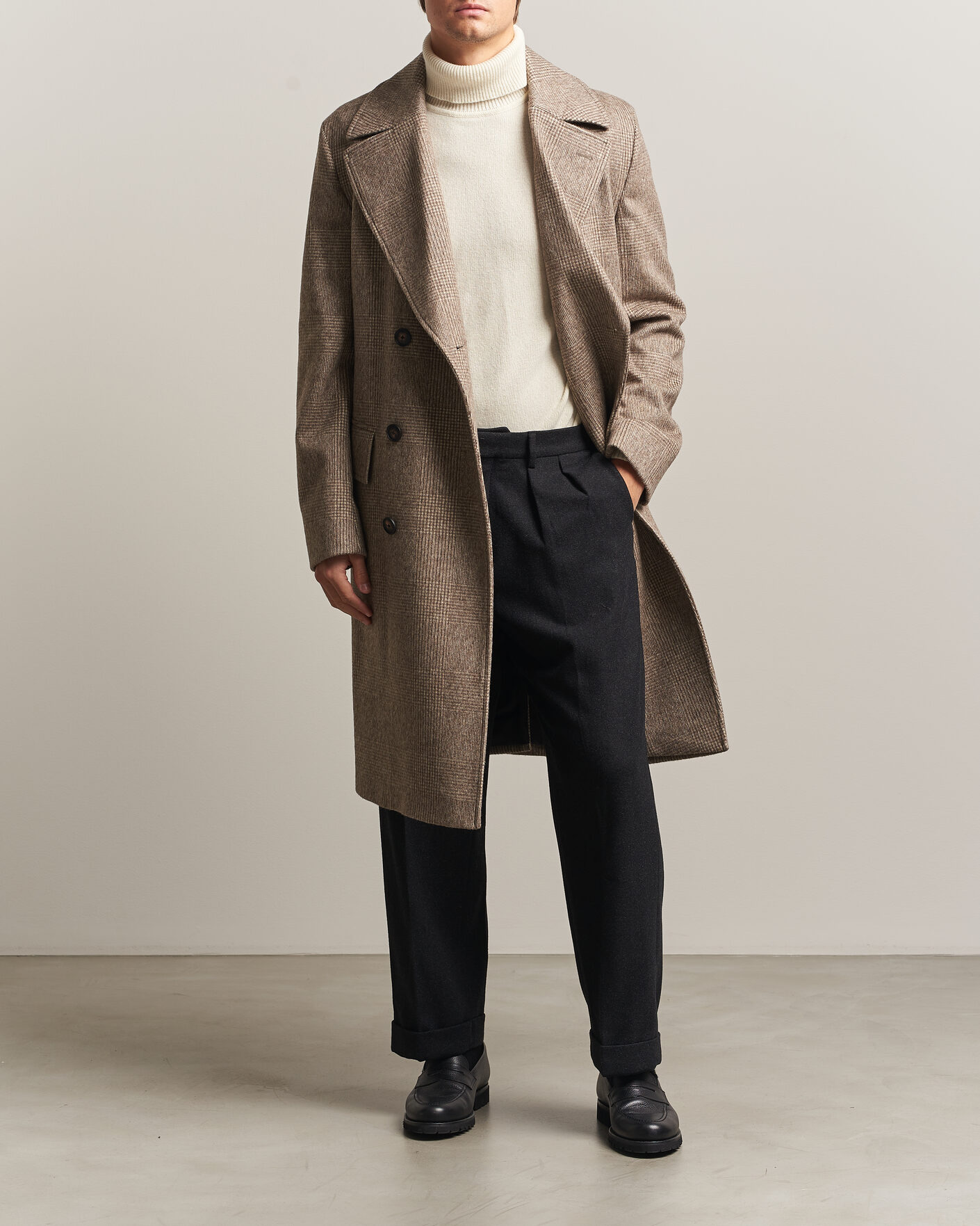 Herren | Jacken | BOSS BLACK | Jared Wool Double Breasted Coat Open Brown