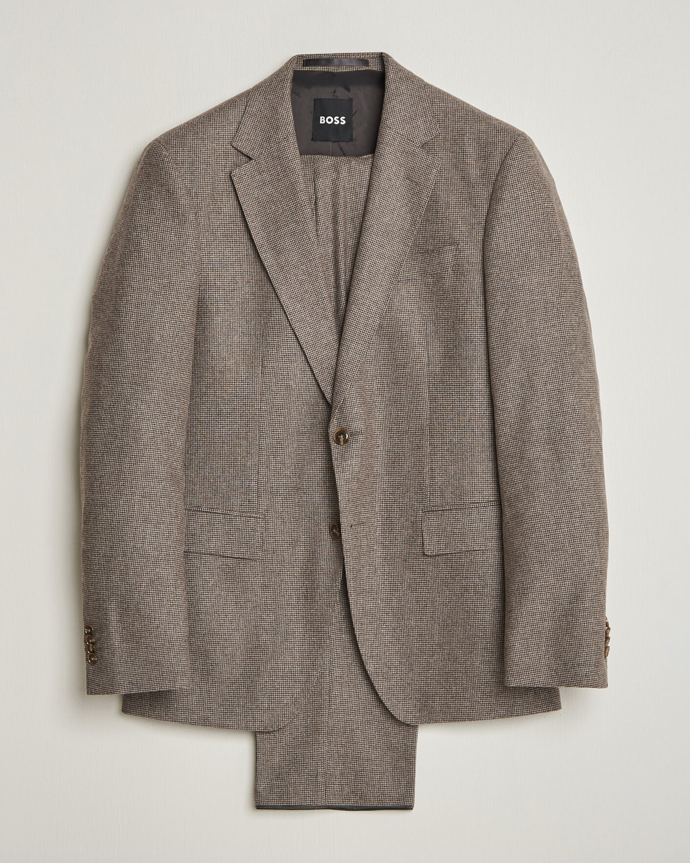 Herren | Anzüge | BOSS BLACK | Huge Wool Pepita Suit Dark Brown