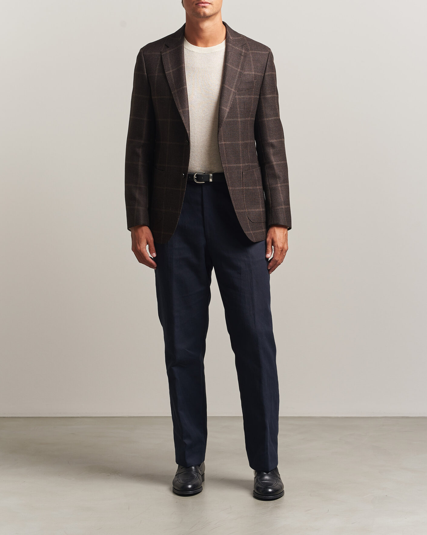 Herren | Sakkos | BOSS BLACK | Hutson Checked Wool Blazer Dark Brown