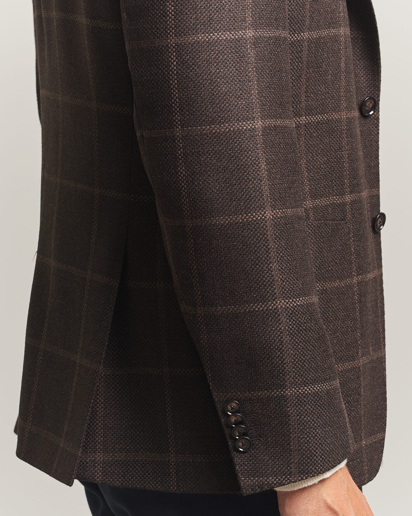 Herren | Sakkos | BOSS BLACK | Hutson Checked Wool Blazer Dark Brown