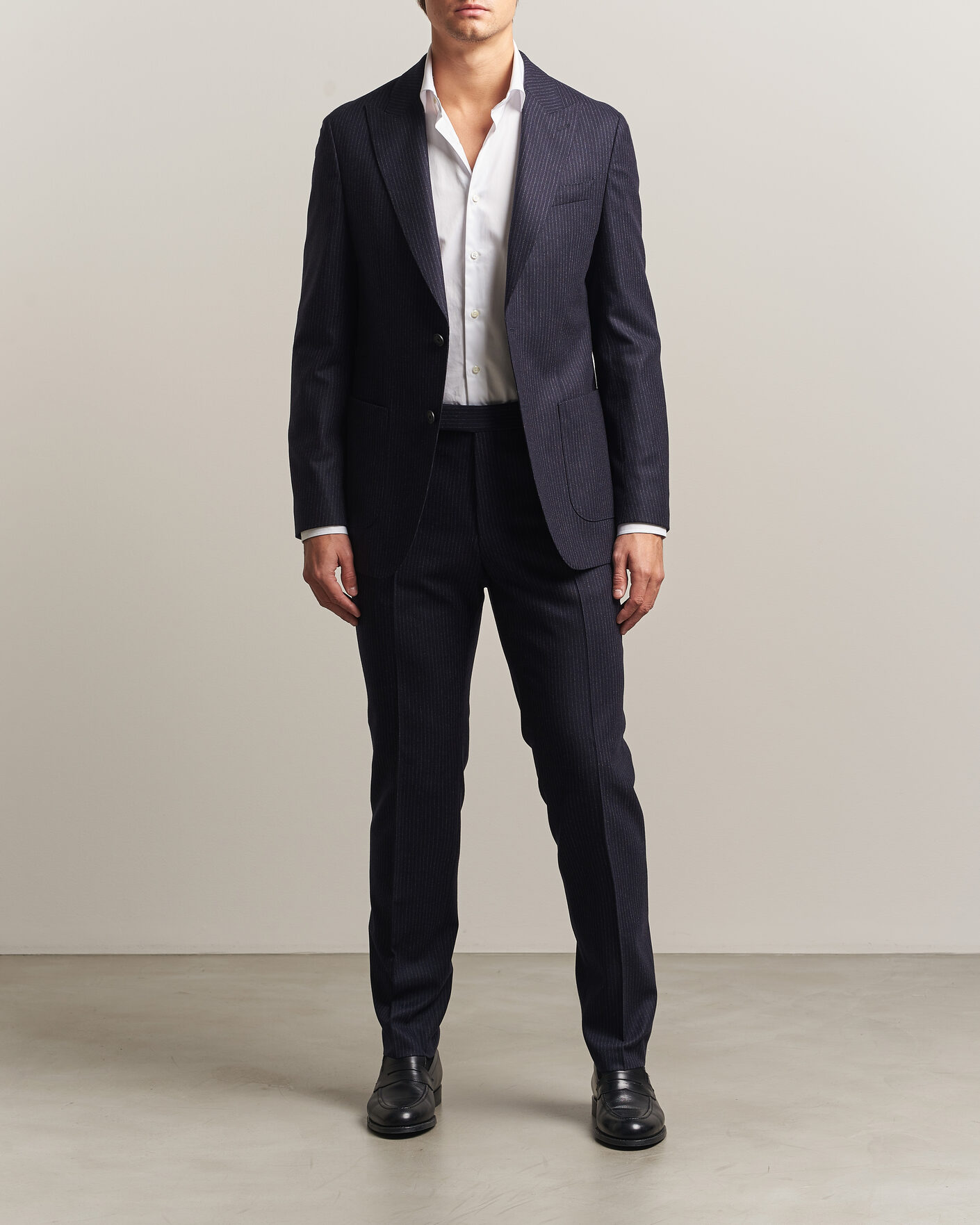 Herren | Anzüge | BOSS BLACK | Huge Wool Pinstriped Suit Dark Blue