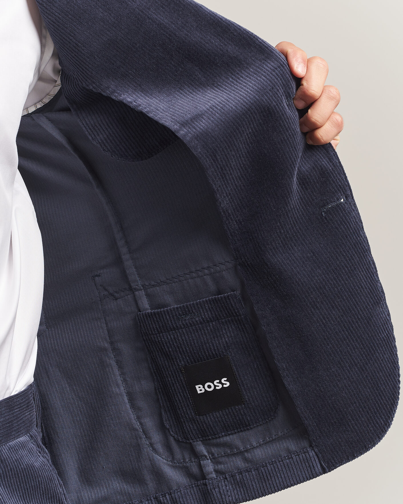 Herren | Sakkos | BOSS BLACK | Hanry Corduroy Suit Blazer Open Blue