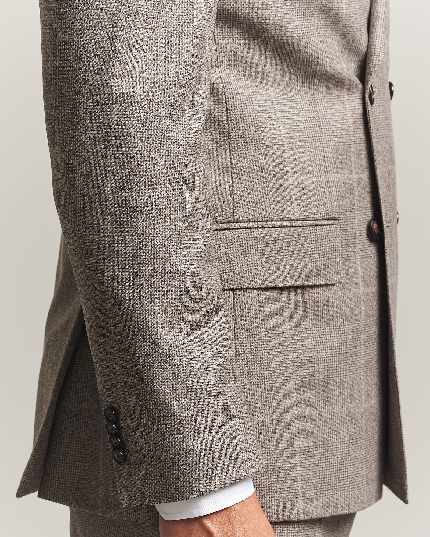 Herren | Anzüge | BOSS BLACK | Huge Wool Checked Double Breasted Suit Open Brown