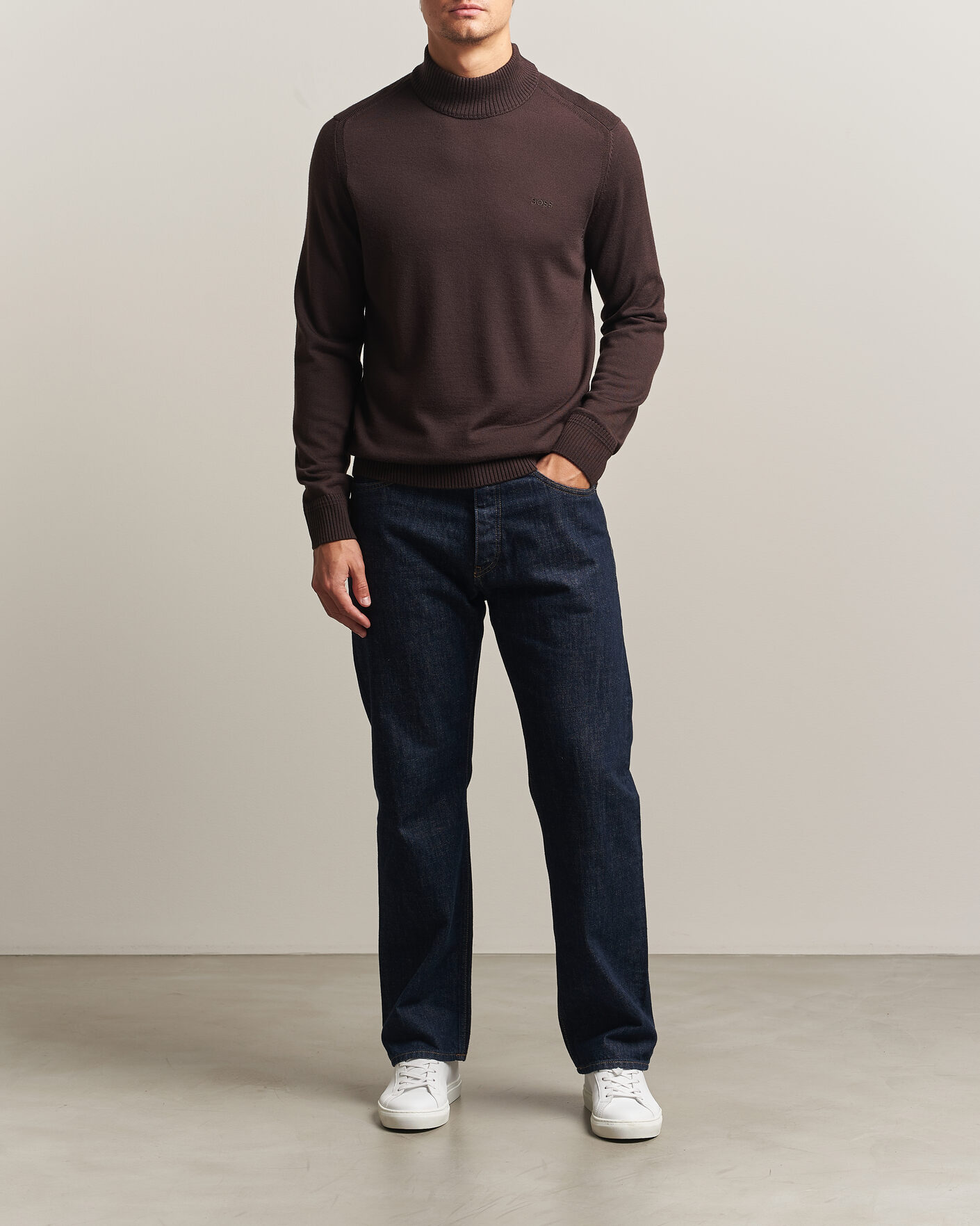 Herren | Pullover | BOSS ORANGE | Avac Knitted Turtleneck Dark Brown