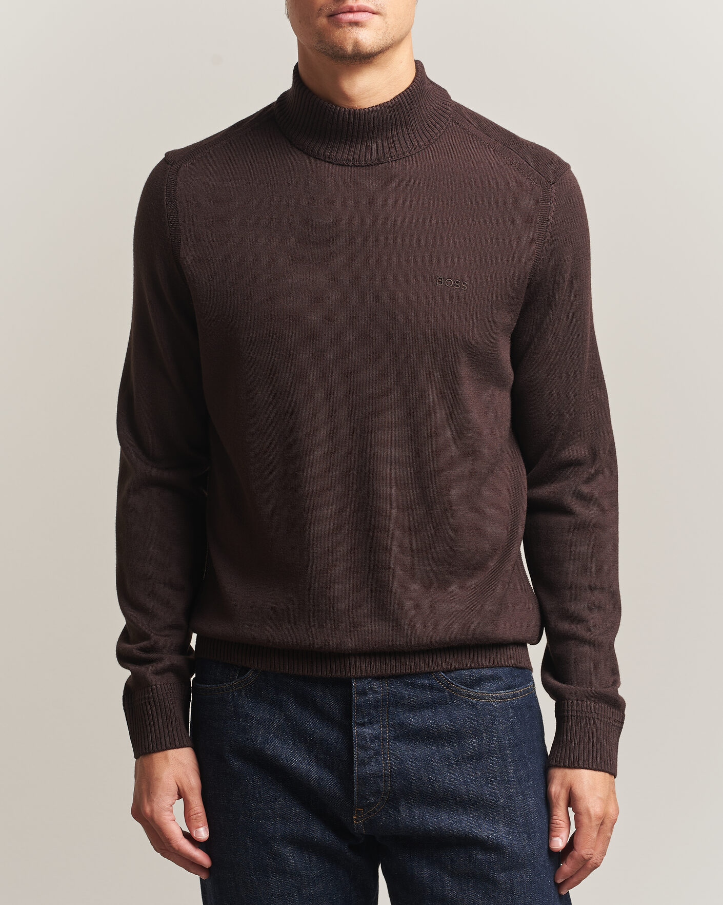 Herren | Pullover | BOSS ORANGE | Avac Knitted Turtleneck Dark Brown