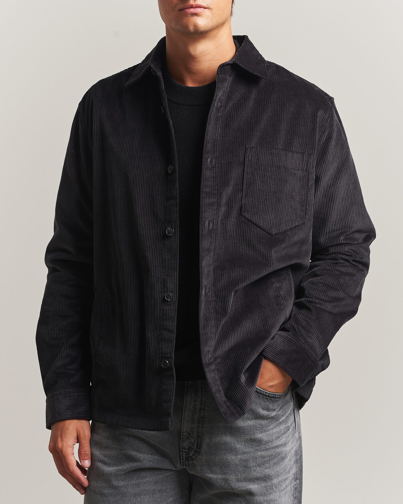 Herren | Hemden | HUGO | Ecord Corduroy Overshirt Black