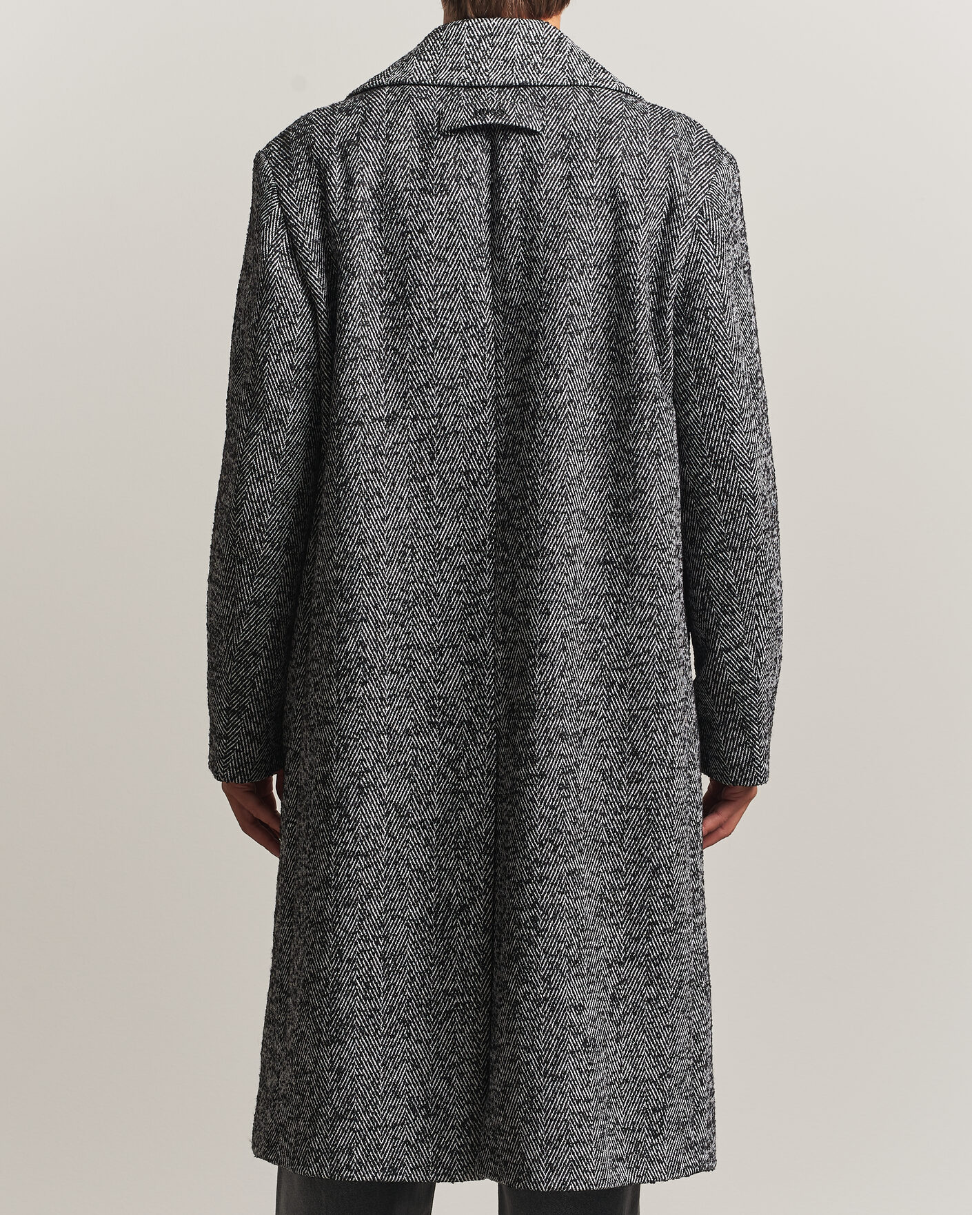 Herren | Jacken | HUGO | Milas Herringbone Double Breasted Coat Dark Grey
