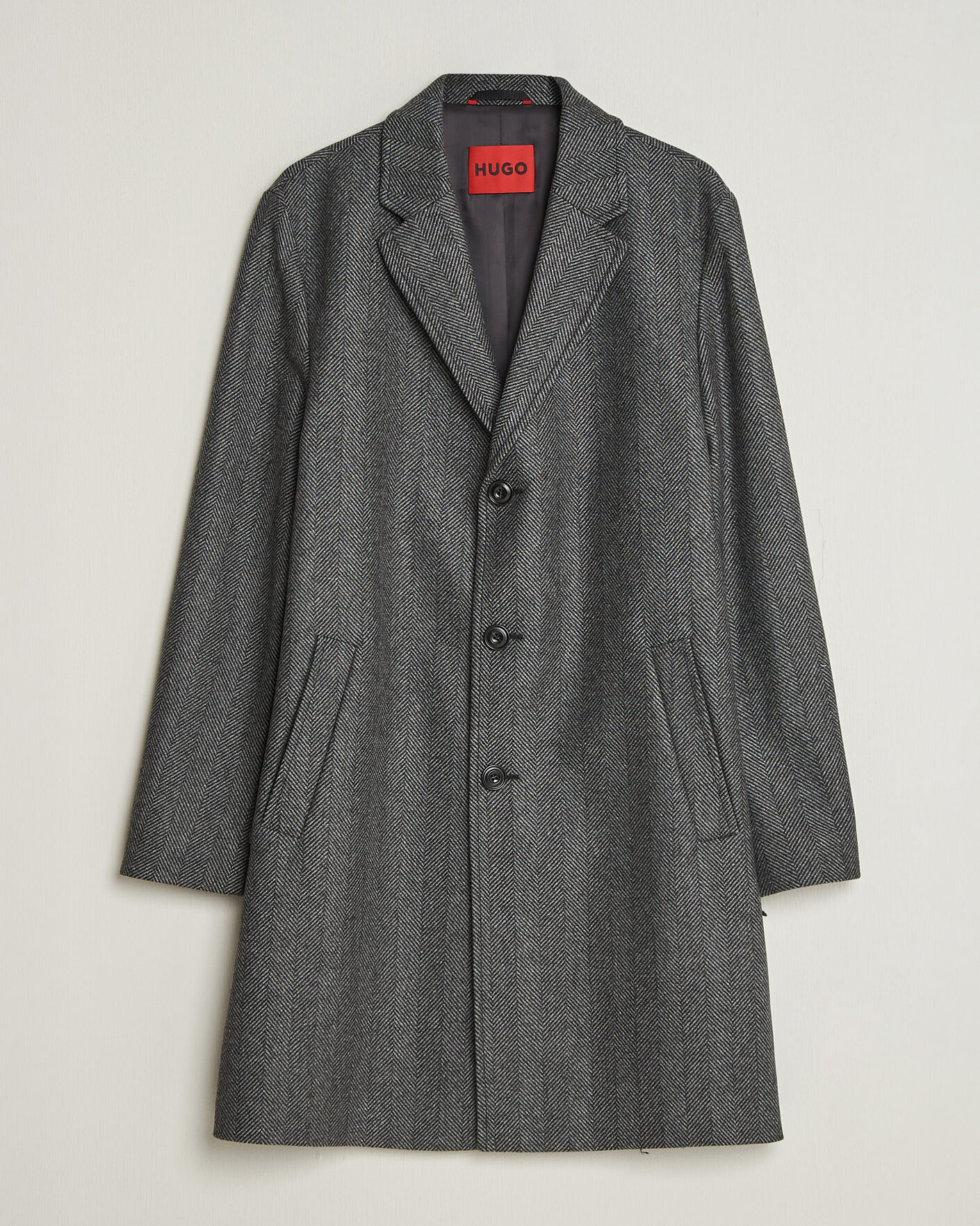 Herren | Jacken | HUGO | Malte Herringbone Coat Dark Grey