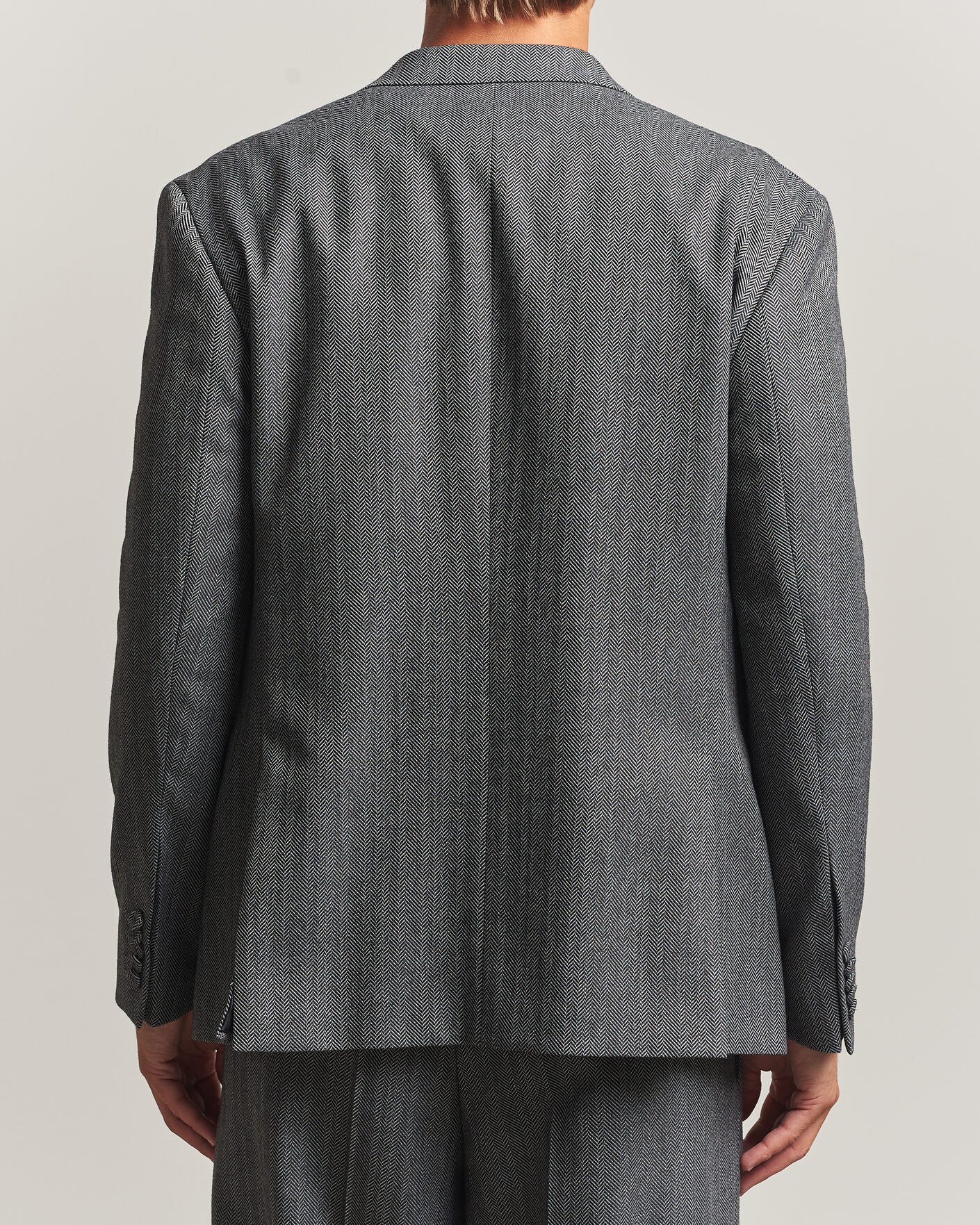 Herren | Sakkos | HUGO | Karlo Herringbone Double Breasted Blazer Dark Grey
