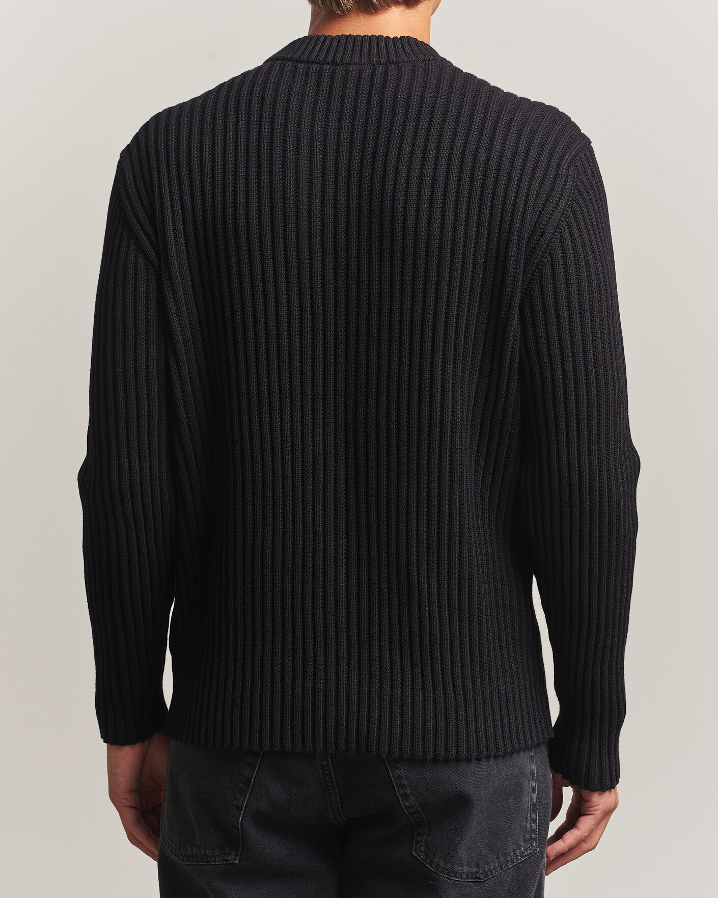 Herren | Pullover | HUGO | Sribban Cotton Knitted Sweater Black