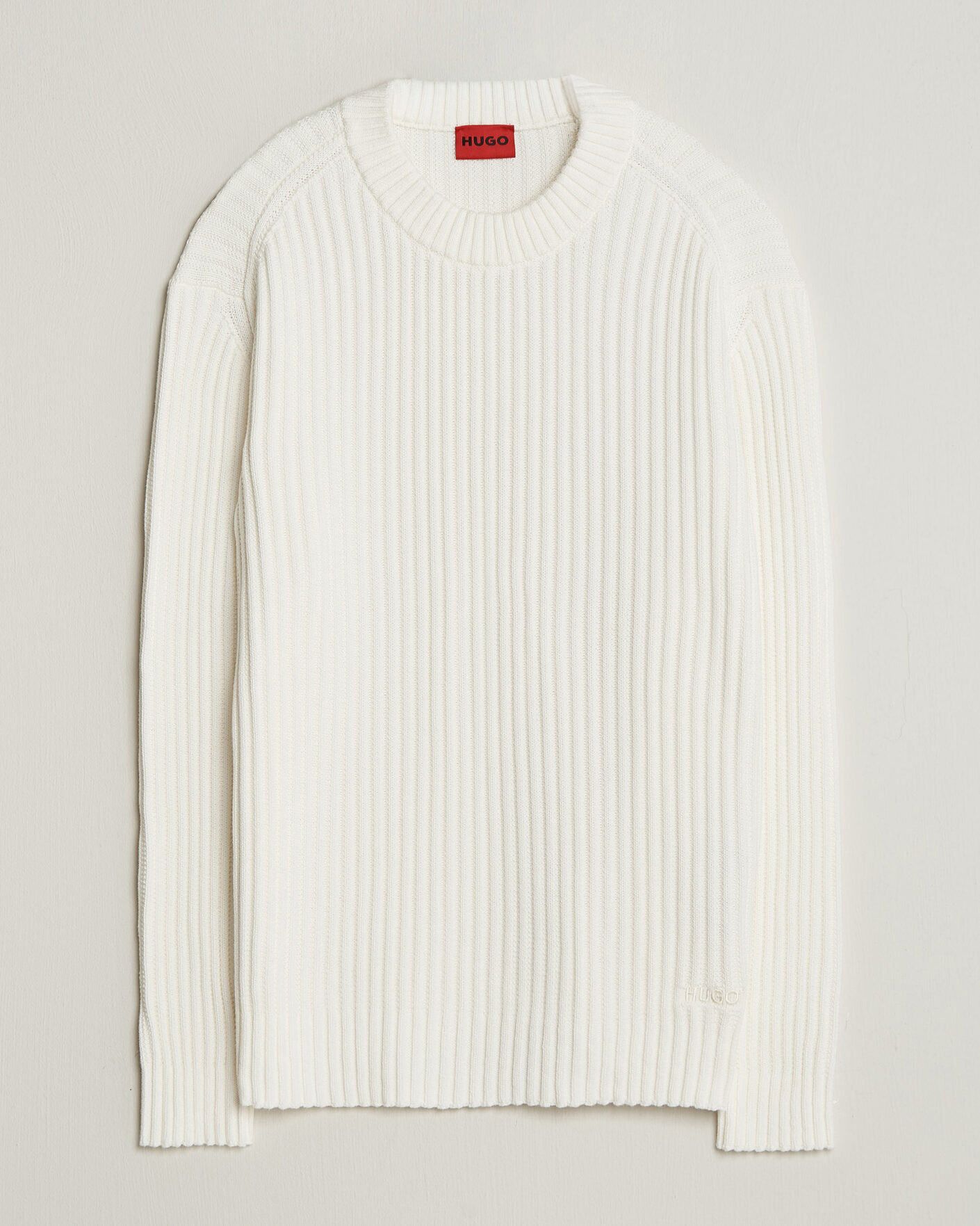 Herren | Pullover | HUGO | Sribban Cotton Knitted Sweater Natural