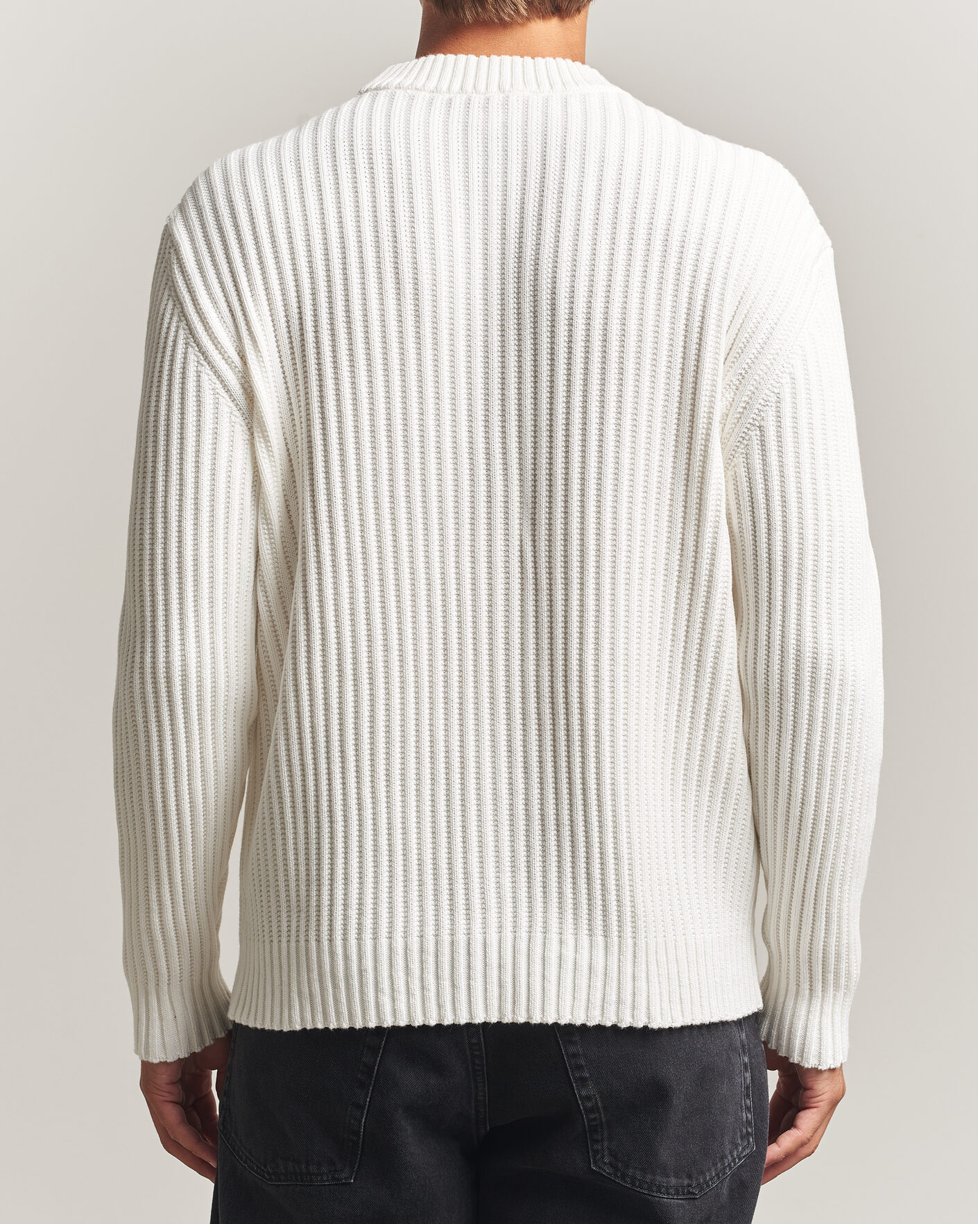 Herren | Pullover | HUGO | Sribban Cotton Knitted Sweater Natural