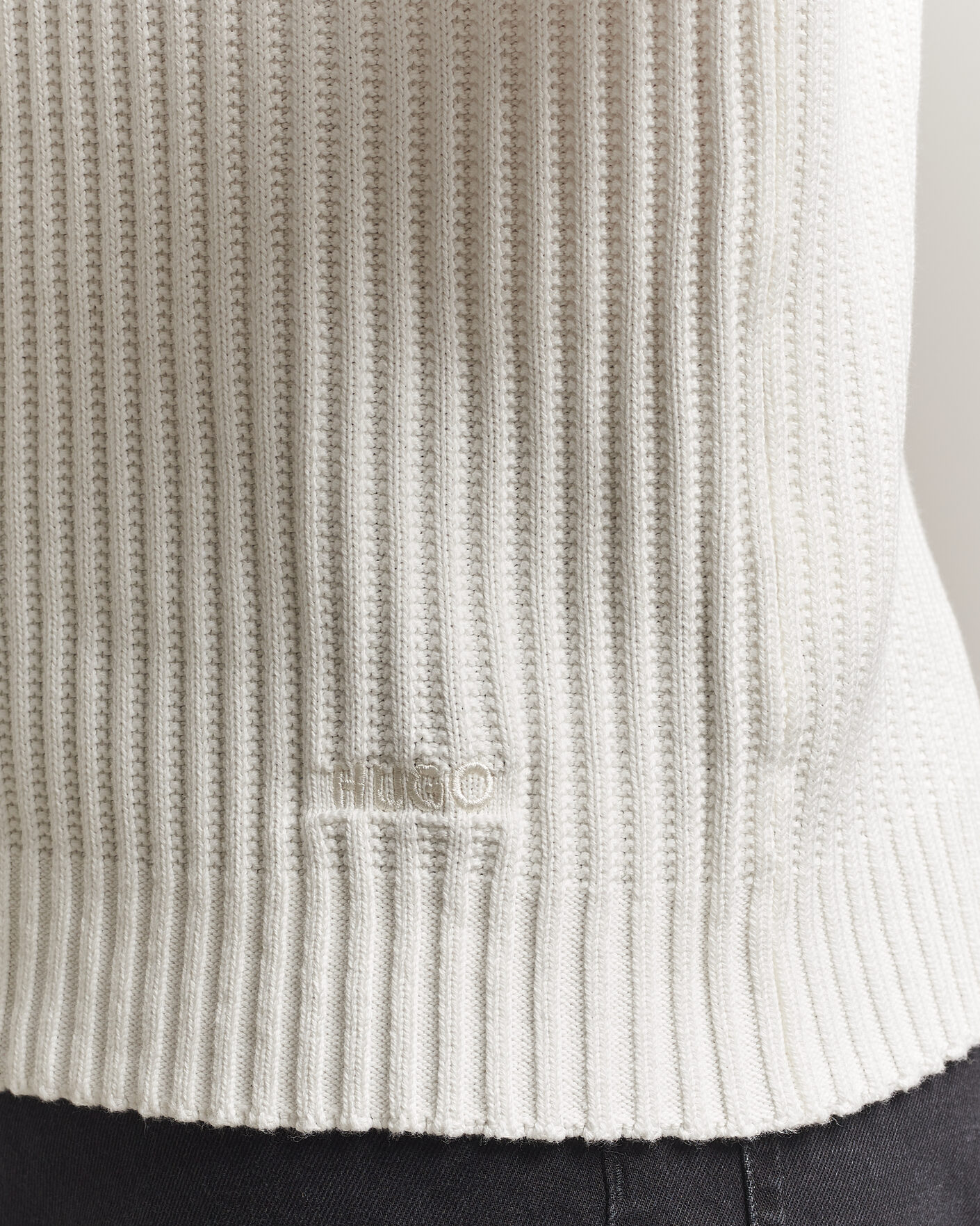 Herren | Pullover | HUGO | Sribban Cotton Knitted Sweater Natural