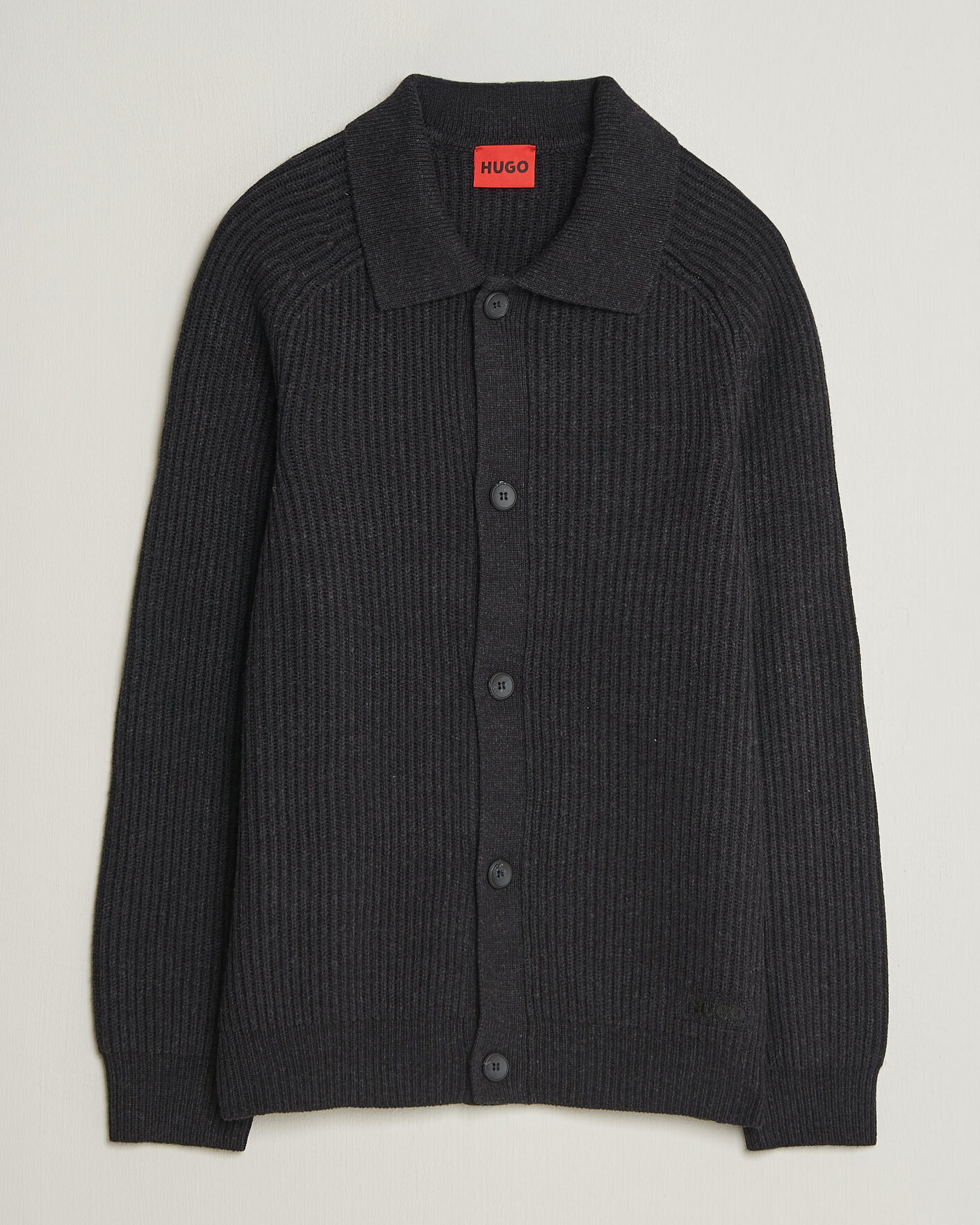 Herren | Pullover | HUGO | Sardeep Wool Knitted Cardigan Black