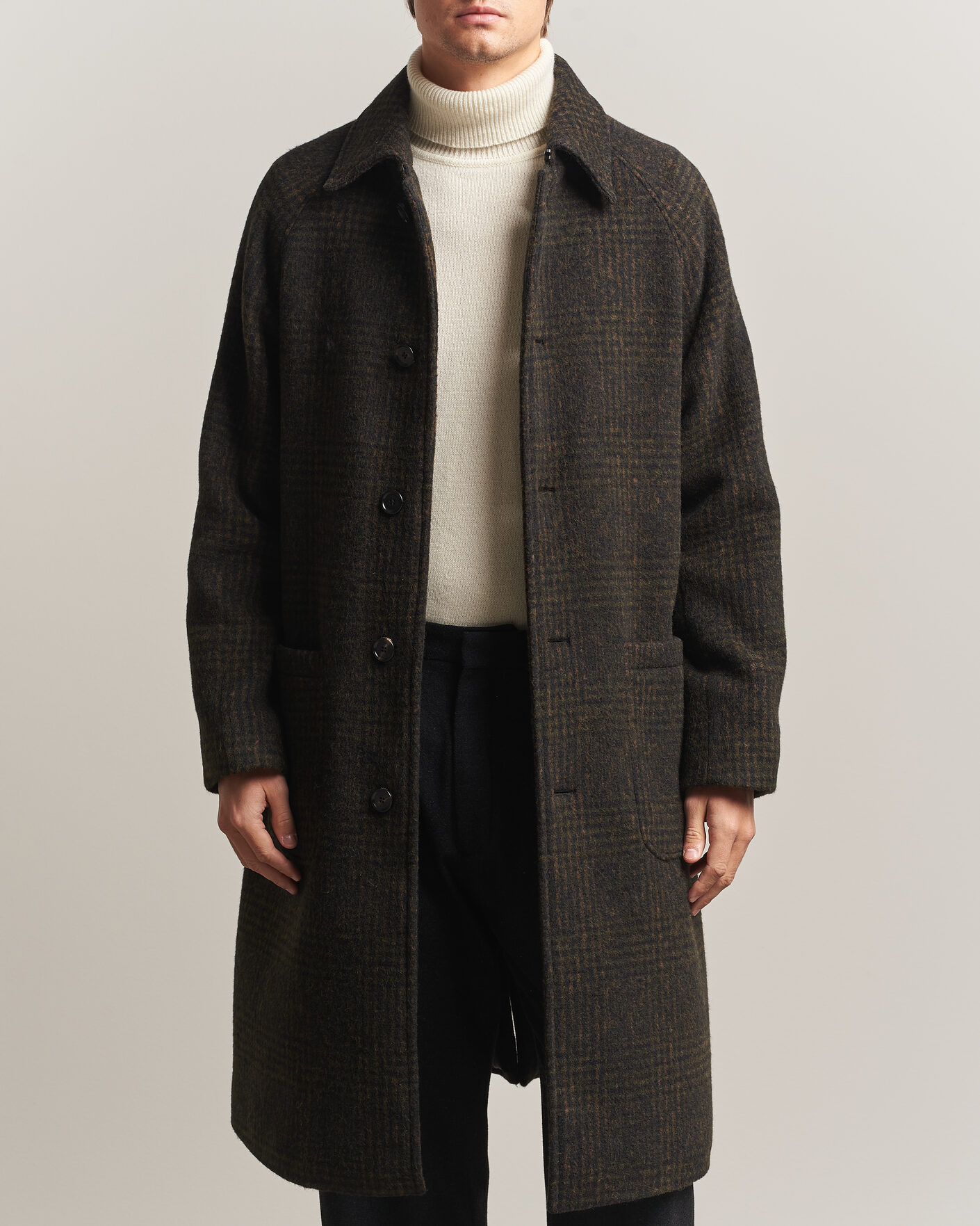 Herren | Jacken | BOSS CAMEL | Cohn Wool Checked Coat Open Green