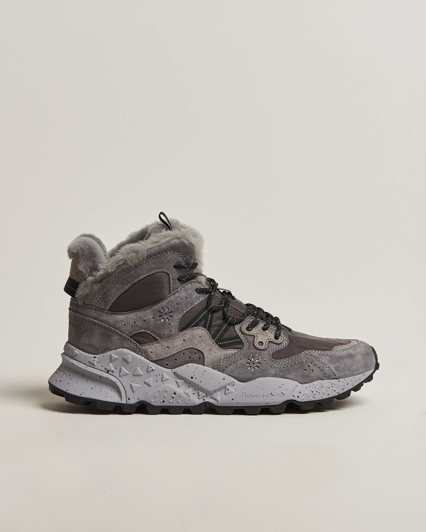Herren | Sneaker | Flower Mountain | Yamano 3 Mid Suede/Sherling Sneaker Grey