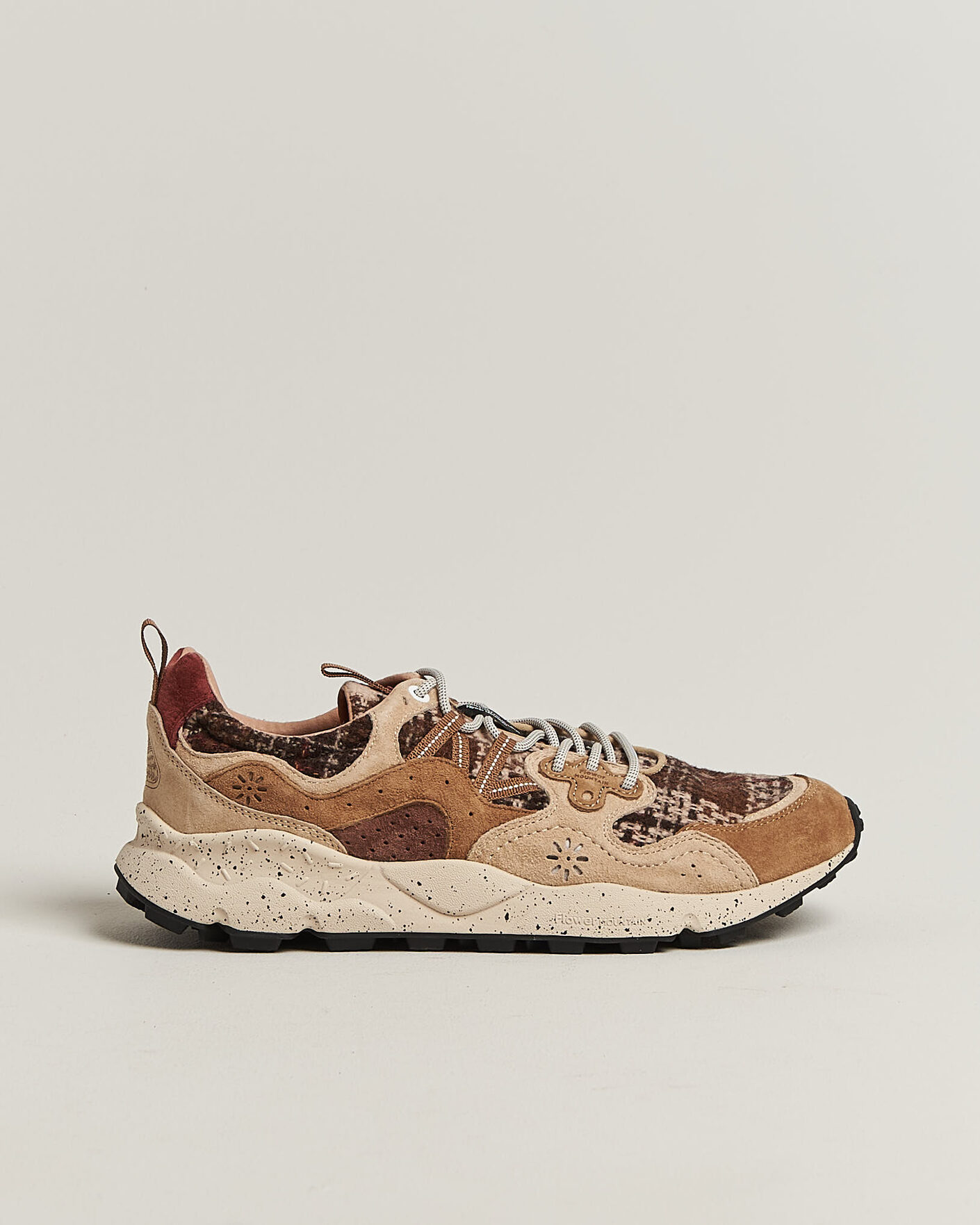 Herren | Sneaker | Flower Mountain | Yamano 3 Suede/Wool Check Sneaker Brown