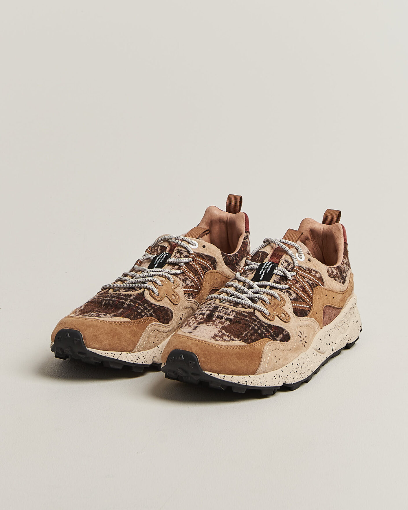 Herren | Sneaker | Flower Mountain | Yamano 3 Suede/Wool Check Sneaker Brown