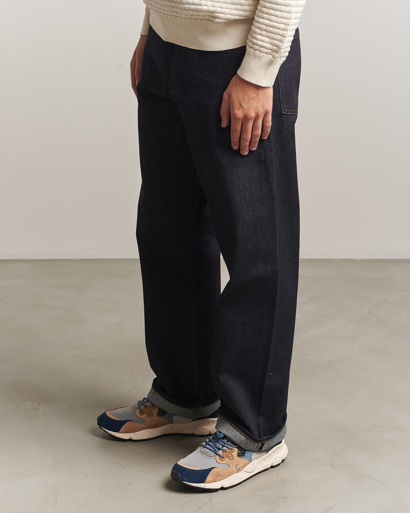 Herren | Sneaker | Flower Mountain | Yamano 3 Suede/Nylon Sneaker Navy/Light Brown