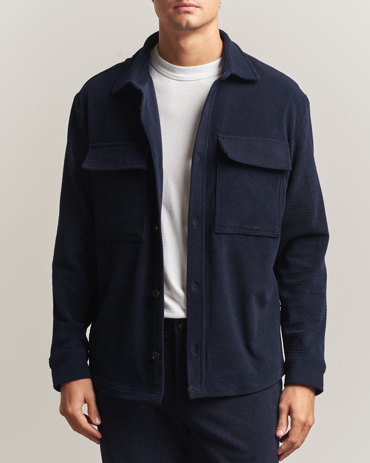 Herren | Hemden | J.Lindeberg | Finnigan Drape Cord Overshirt JL Navy