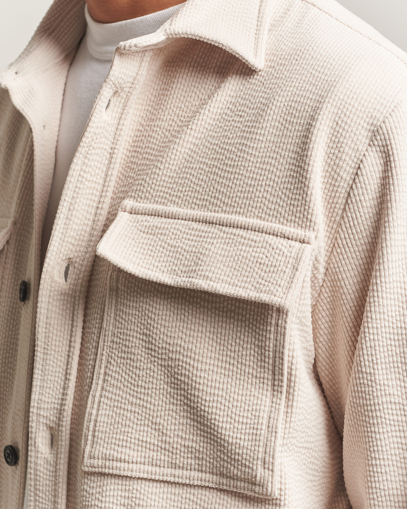 Herren | Hemden | J.Lindeberg | Finnigan Drape Cord Overshirt Moonbeam