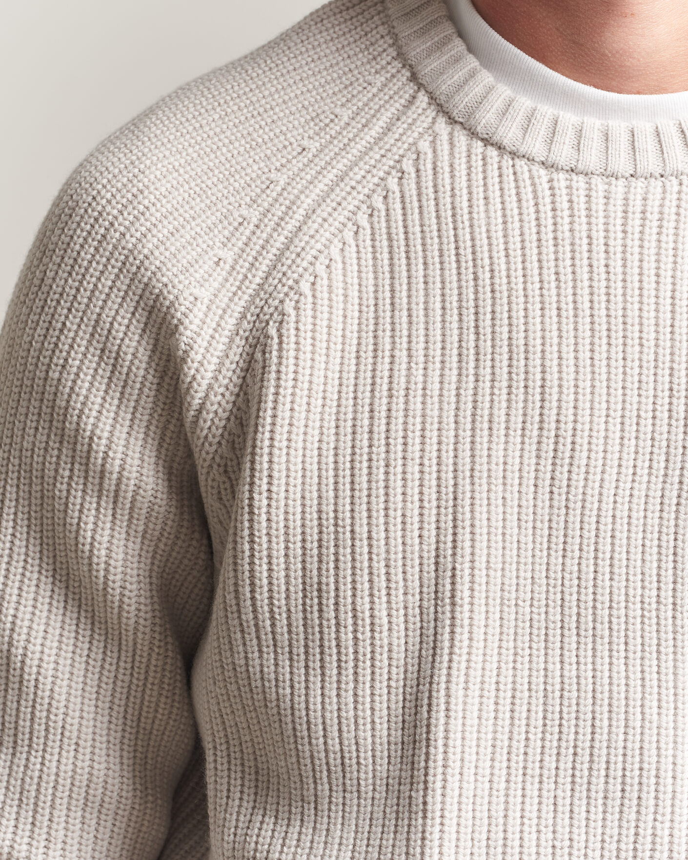 Herren | Pullover | J.Lindeberg | Hallow Wool Blend Knitted Sweater Moonbeam