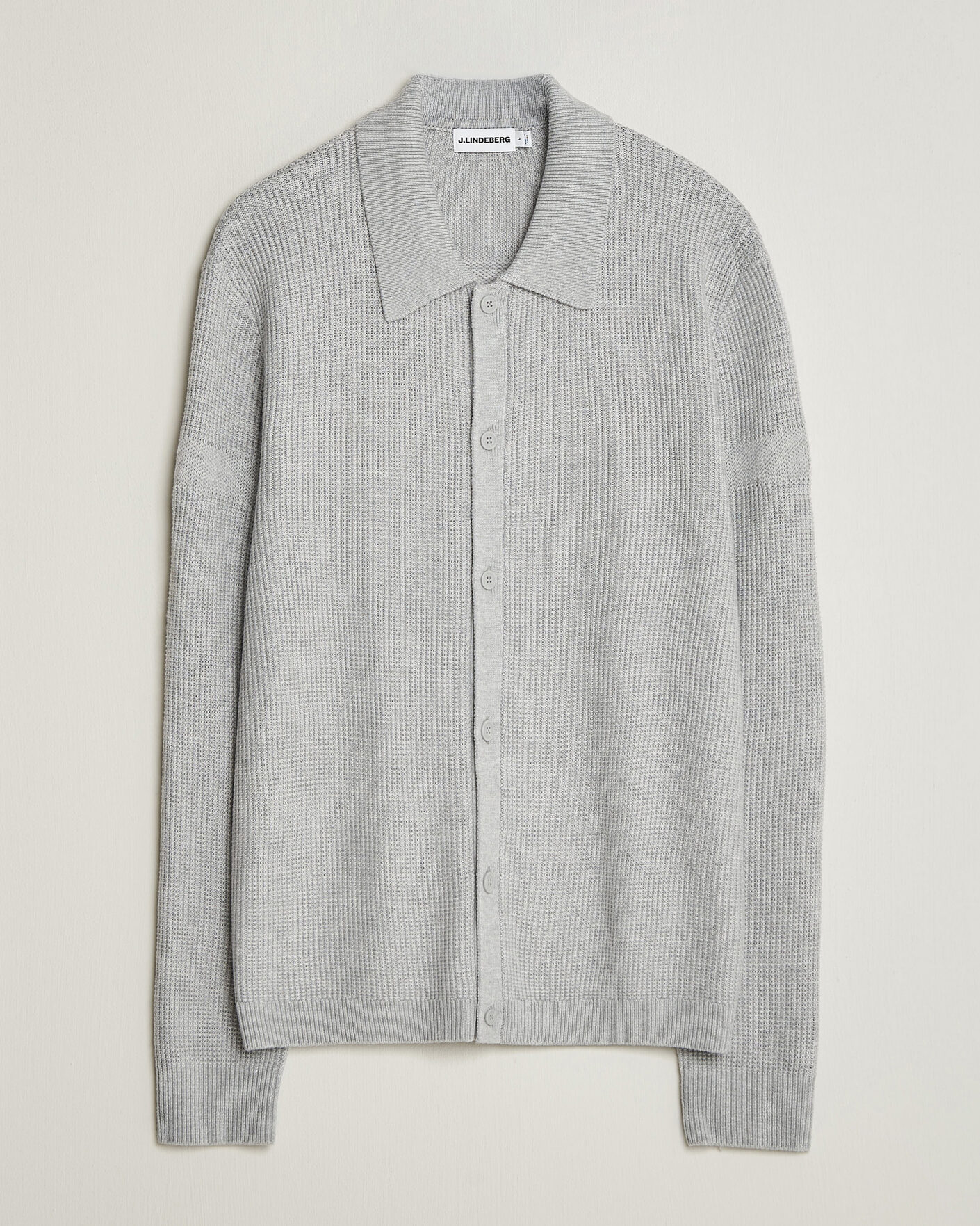 Herren | Pullover | J.Lindeberg | Willem Knitted Cardigan Light Grey Melange