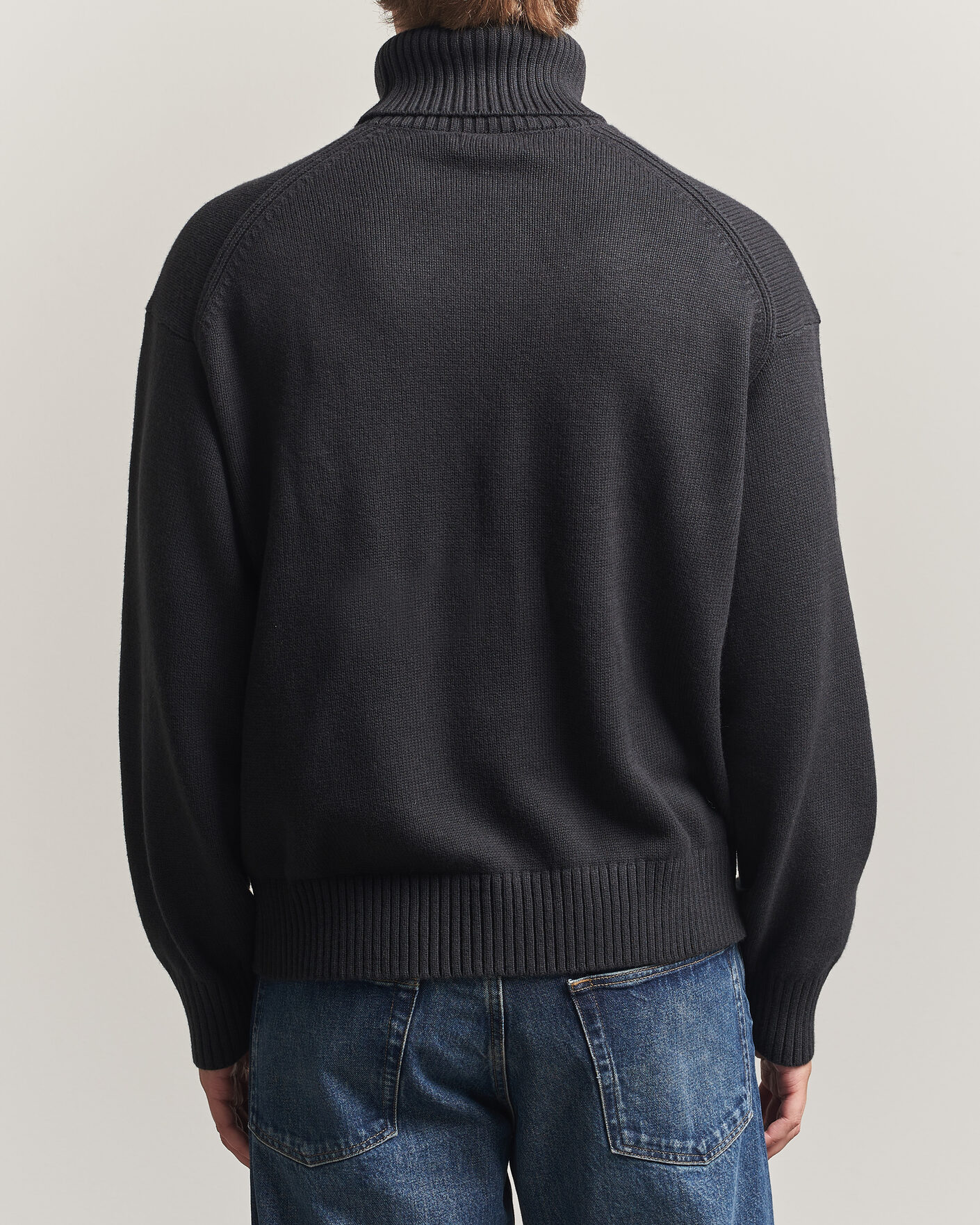 Herren | Pullover | J.Lindeberg | Eddy Wool/Cotton Knitted Turtleneck Black