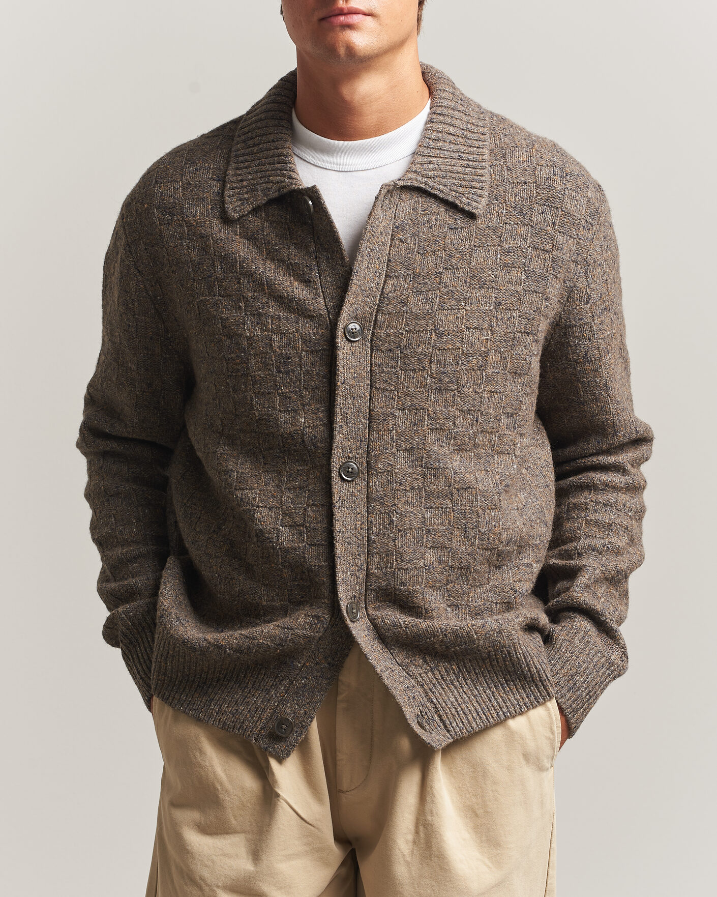 Herren | Pullover | Forét | Area Wool Cardigan Jacket Taupe