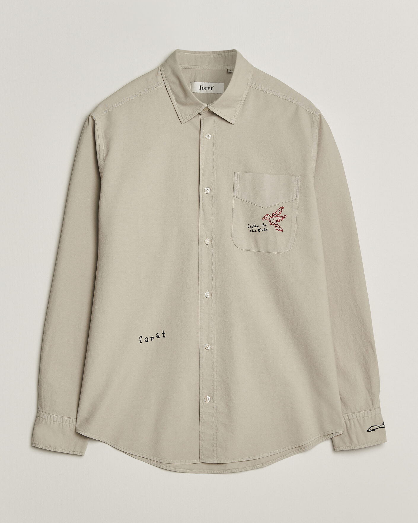 Herren | Hemden | Forét | Maple Embroidery Oxford Shirt Oat