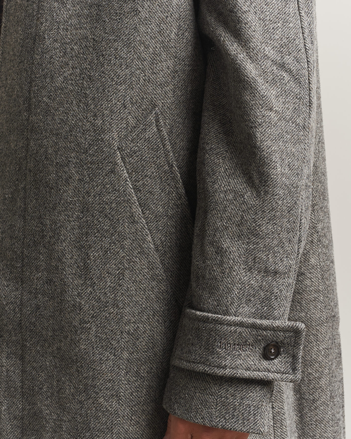Herren | Jacken | Forét | Pine Wool Coat Grey Herringbone