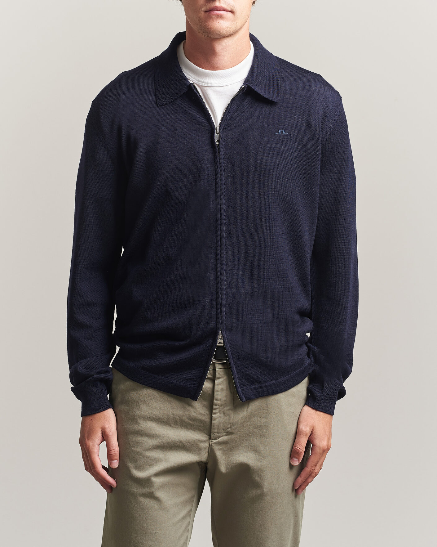 Herren | Pullover | J.Lindeberg | Kaleb Merino Full Zip JL Navy