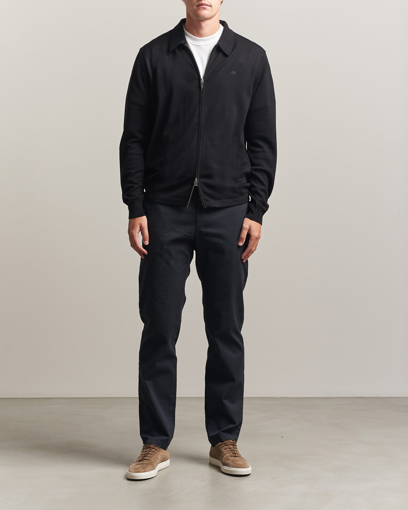 Herren | Pullover | J.Lindeberg | Kaleb Merino Full Zip Black