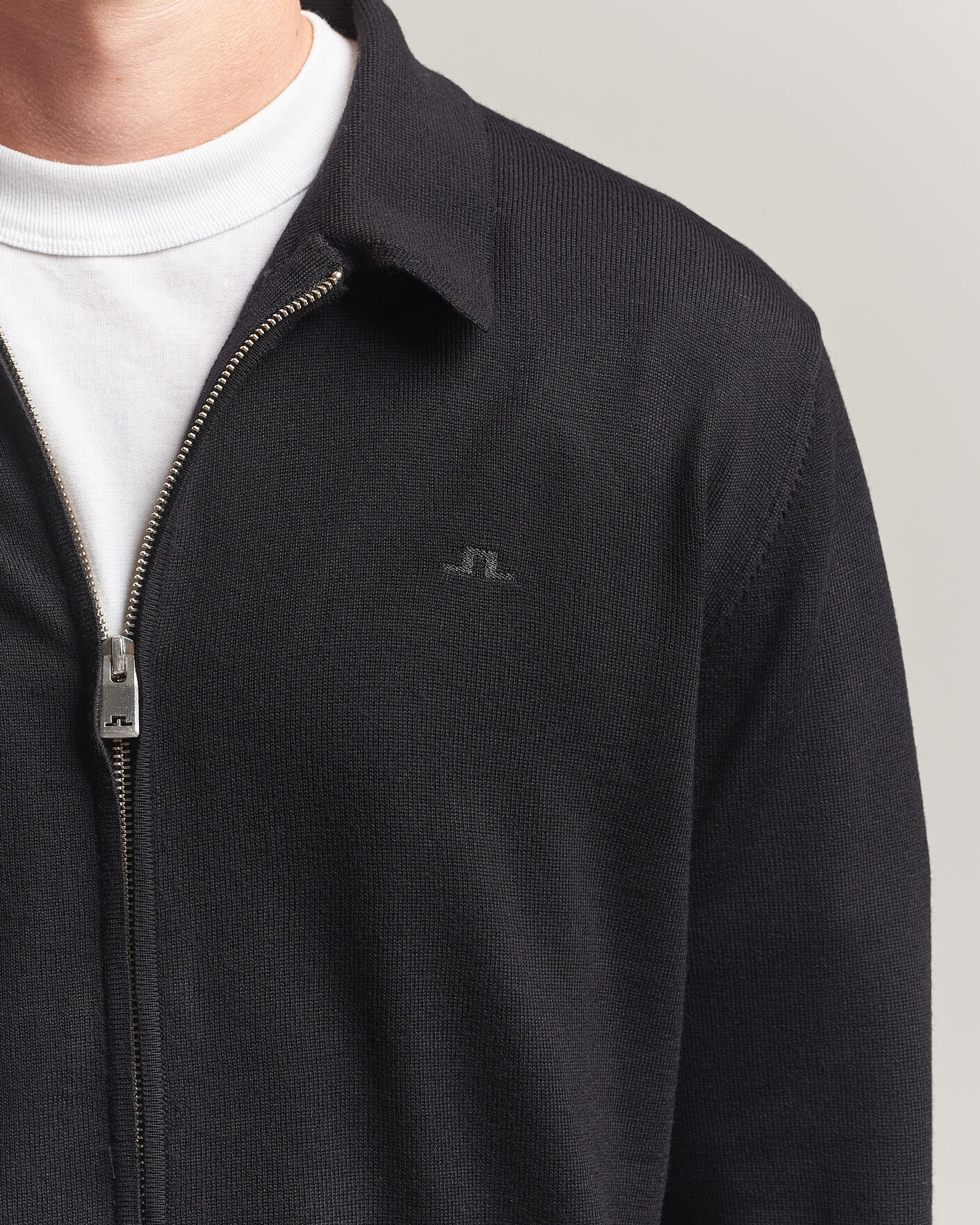 Herren | Pullover | J.Lindeberg | Kaleb Merino Full Zip Black