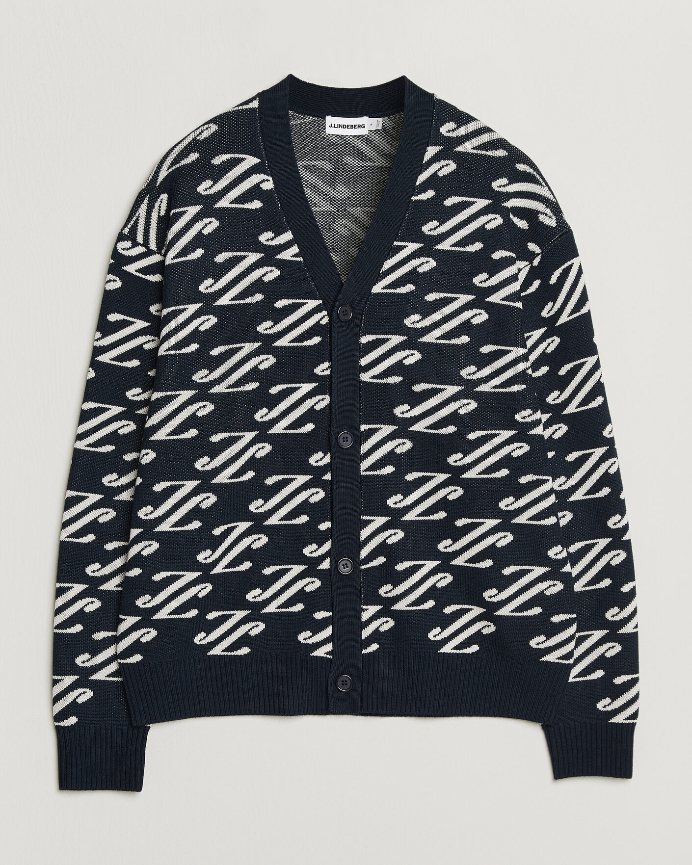 Herren | Pullover | J.Lindeberg | Denny Jacquard Cardigan JL Navy