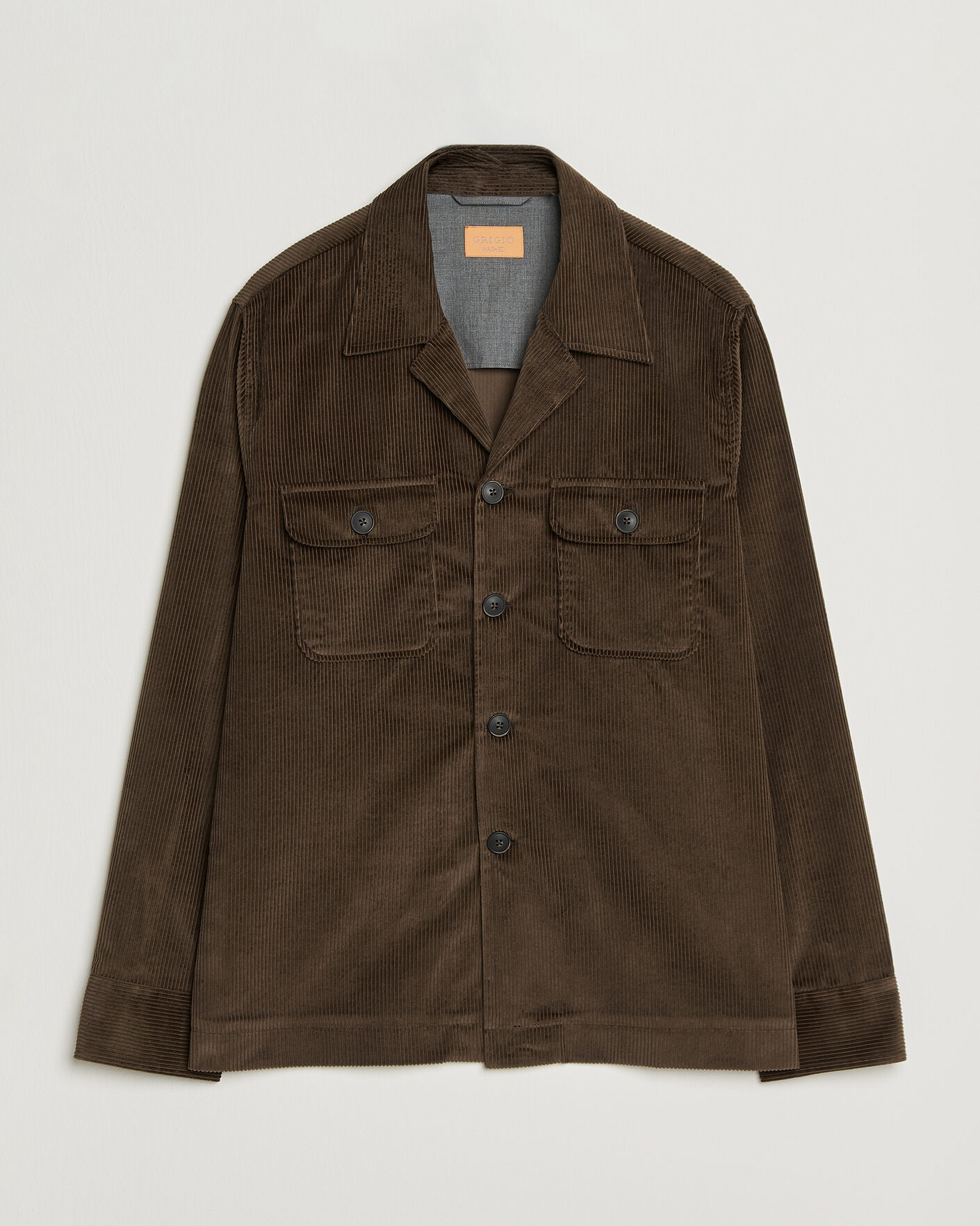 Herren | Hemden | Grigio | Corduroy Overshirt Dark Brown