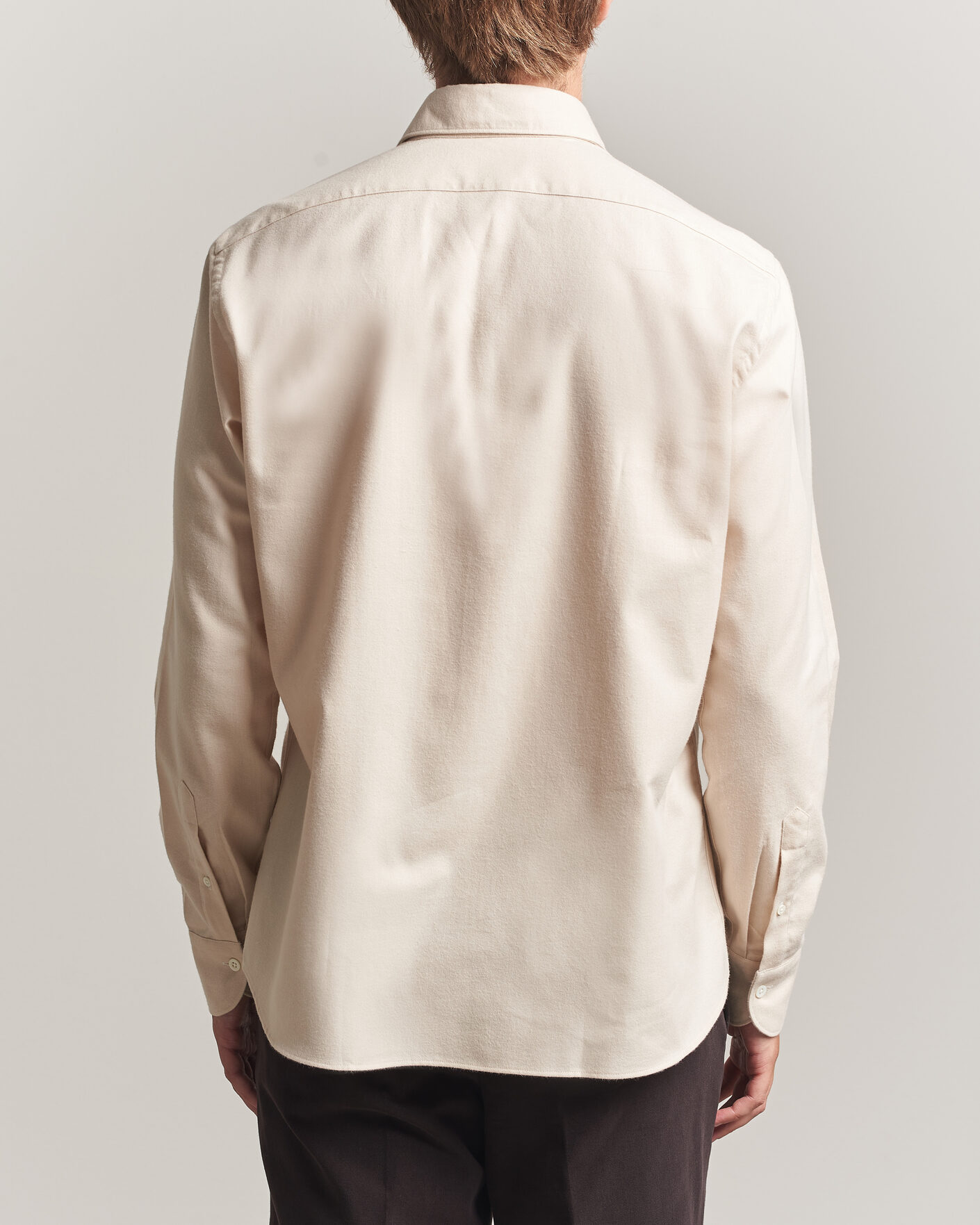 Herren | Hemden | Grigio | Washed Flannel Shirt Off White