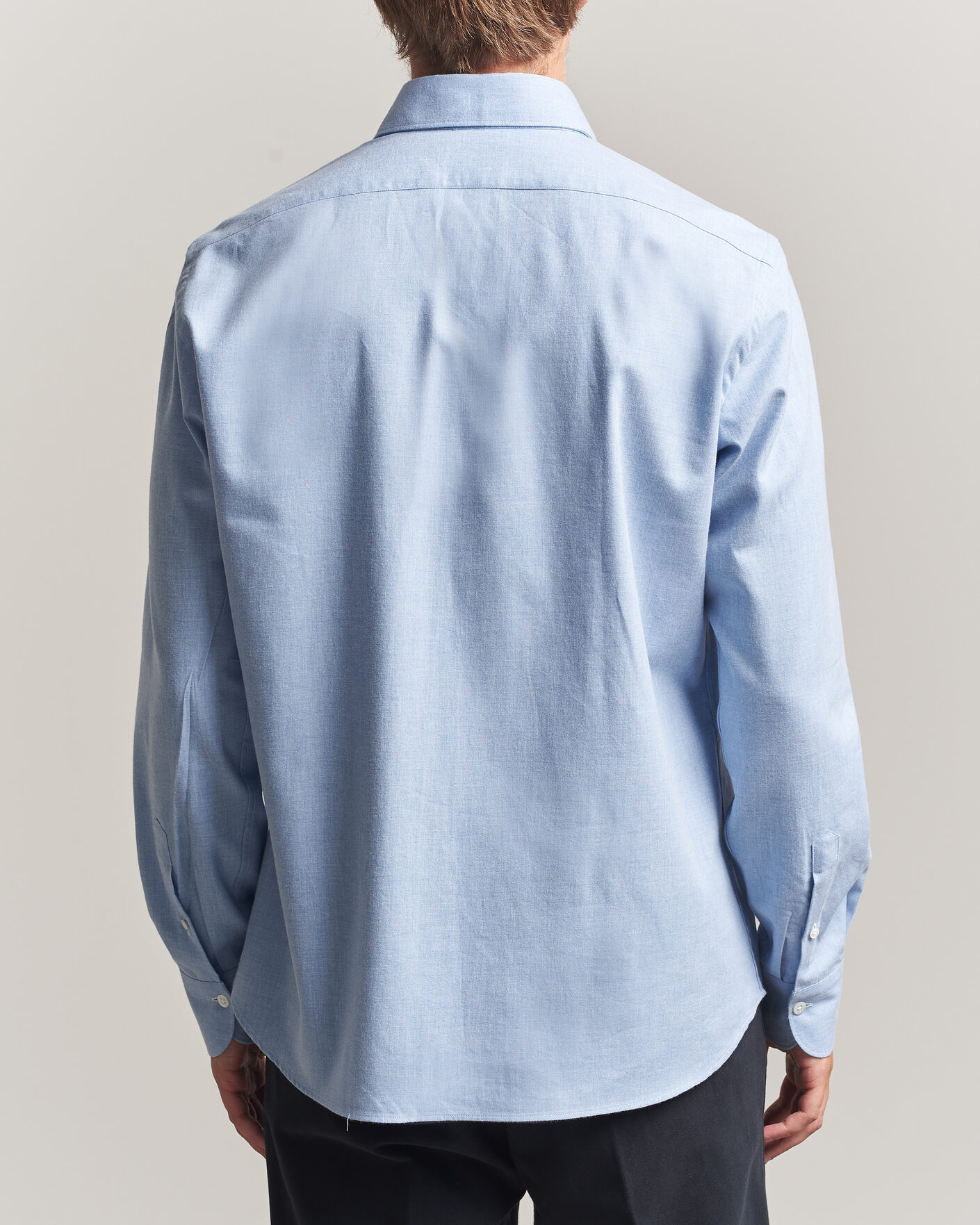 Herren | Hemden | Grigio | Washed Flannel Shirt Light Blue