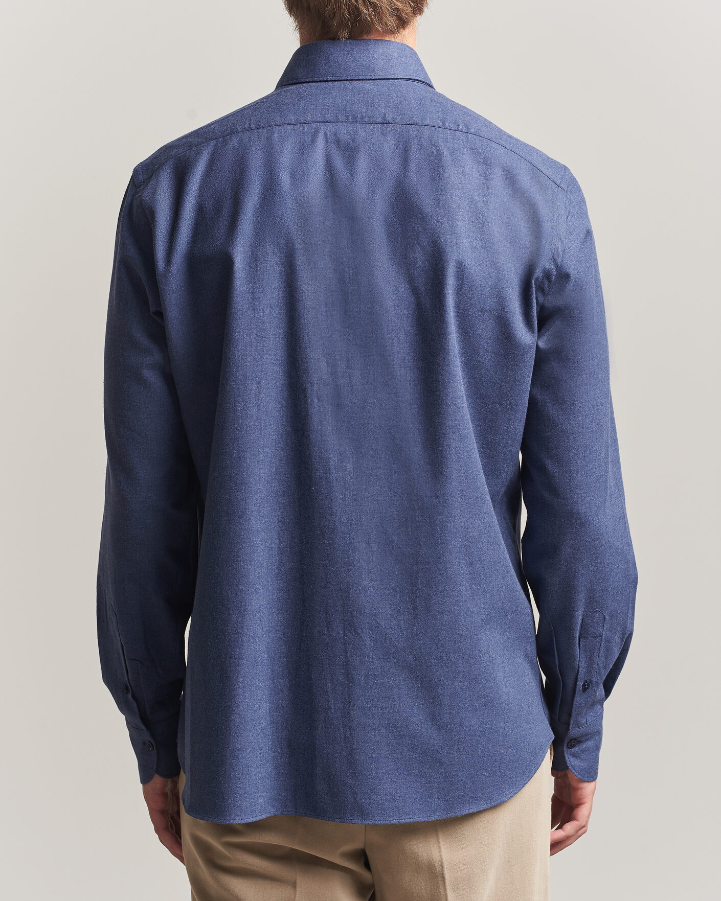 Herren | Hemden | Grigio | Washed Flannel Shirt Navy
