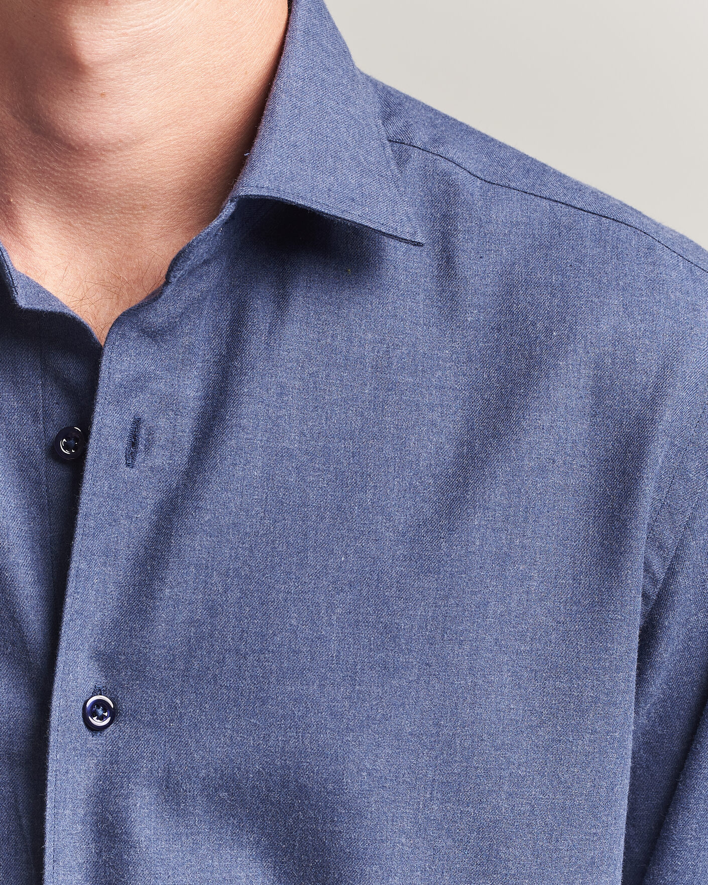 Herren | Hemden | Grigio | Washed Flannel Shirt Navy