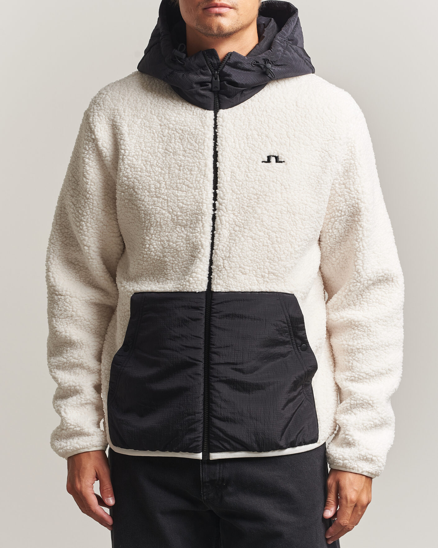 Herren | Pullover | J.Lindeberg | Varek Hybrid Hooded Full Zip Tofu