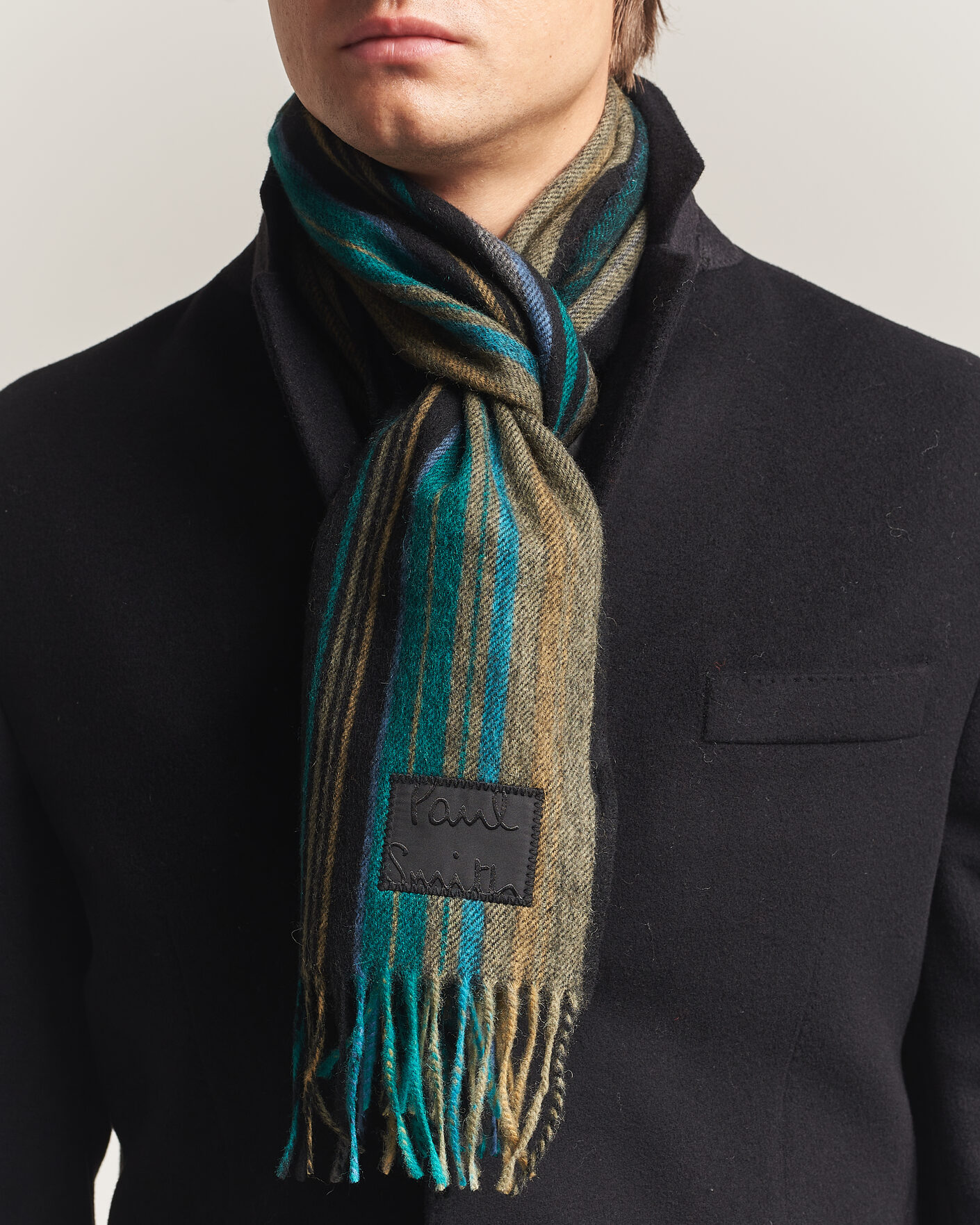Herren | Schals | Paul Smith | Lambswool Striped Scarf Black