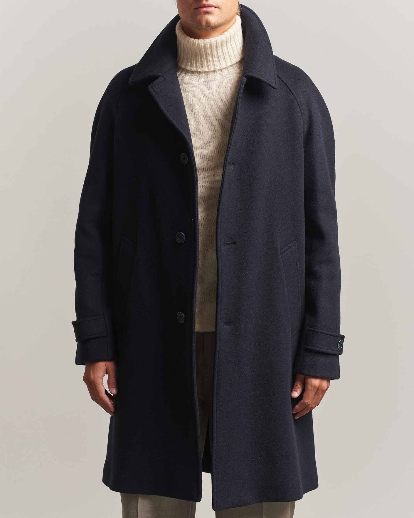 Herren | Jacken | Herno | Raglan Wool Coat Navy