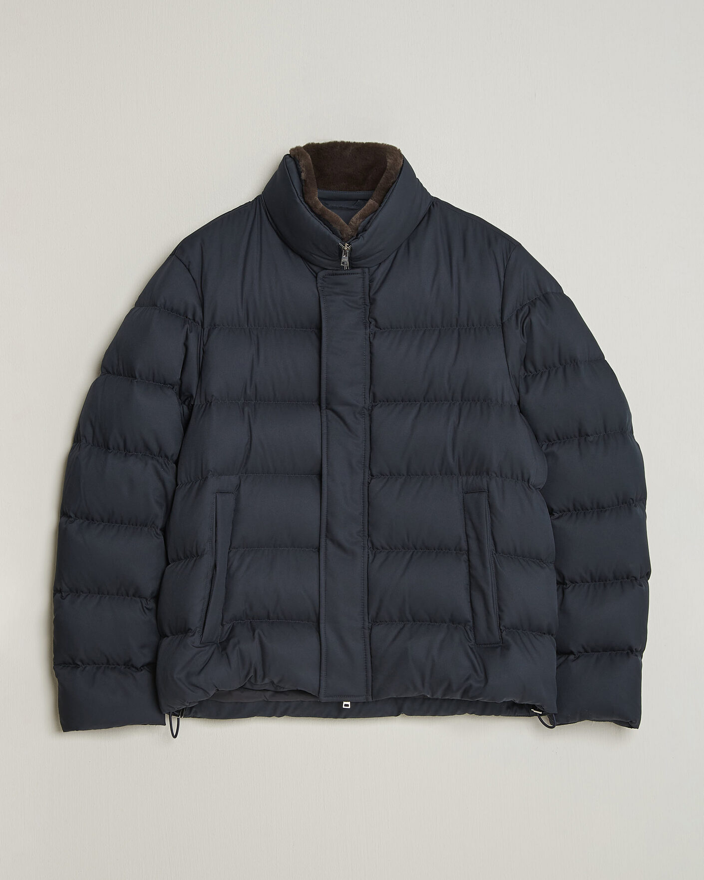Herren | Jacken | Herno | Faux Fur Down Jacket Navy