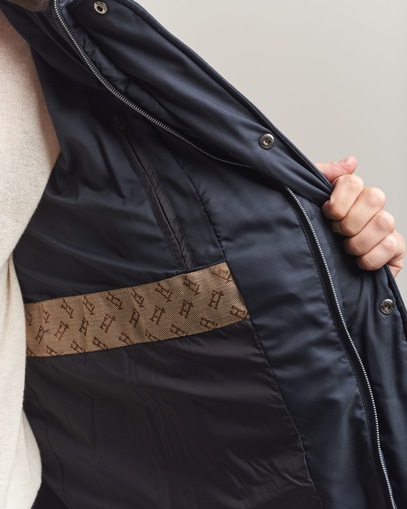 Herren | Jacken | Herno | Faux Fur Down Jacket Navy
