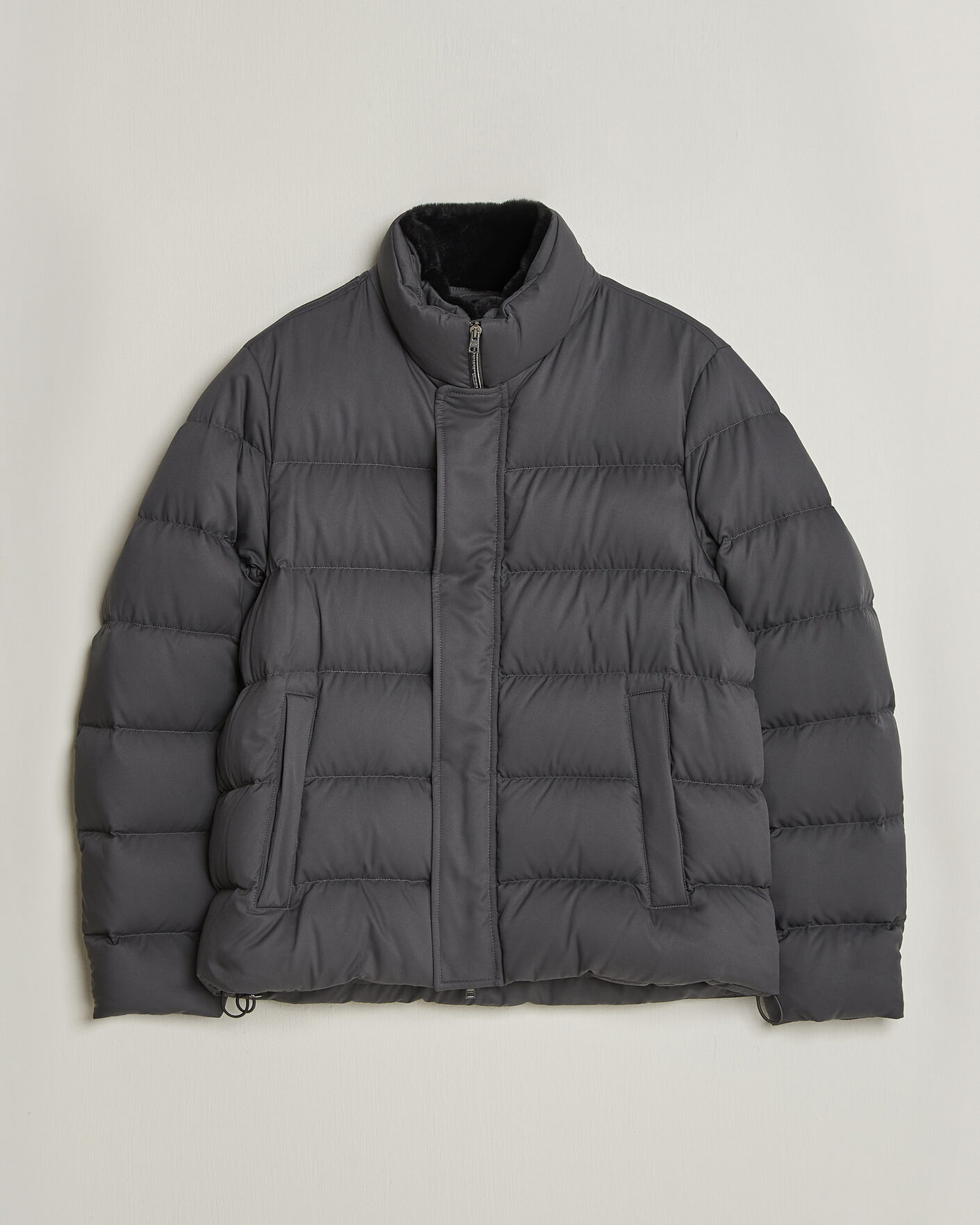 Herren | Jacken | Herno | Faux Fur Down Jacket Dark Grey