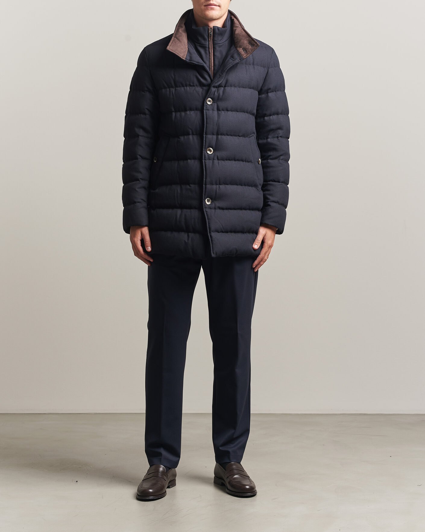 Herren | Jacken | Herno | Flannel Down Coat Navy